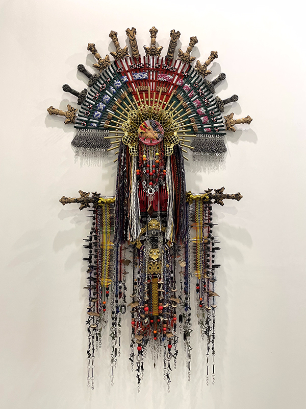 10-Artworks-At-India-Art-Fair-2023-Installation view of ‘Mother (weave through eternity) #1’, 2022 by Anne Samat-Design-Pataki