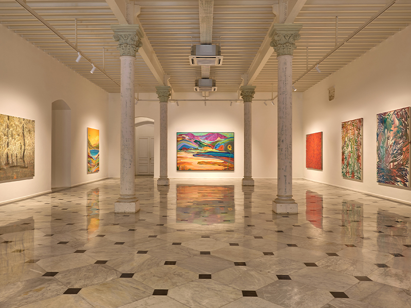 The neo-classical interiors of Gallerie ISA feature the exhibition titled ‘As Far As The Eye Can See’ by multifarious artists. (Image Credits: Courtesy of Galerie ISA)