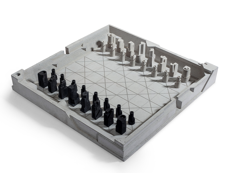 The ‘Arena’ chessboard by Material Immaterial Studio is a collectable indoor game made of concrete. Price: ₹ 21,491 (Image Credits: Raj Shipurkar)