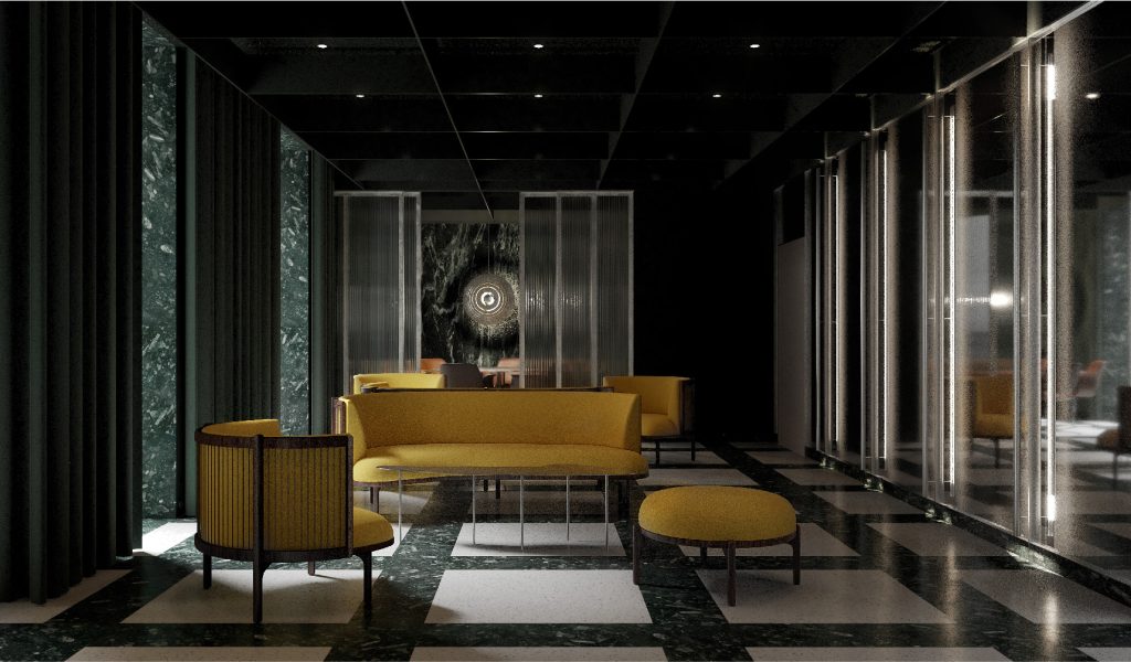 Hotel Hans pulls the concept of lobby bar where guests step into a design space adorned in textured concrete, industrial lighting, and bold art installations, channelling the creative pulse of the city. (Image Credit: Brøchner Hotels)