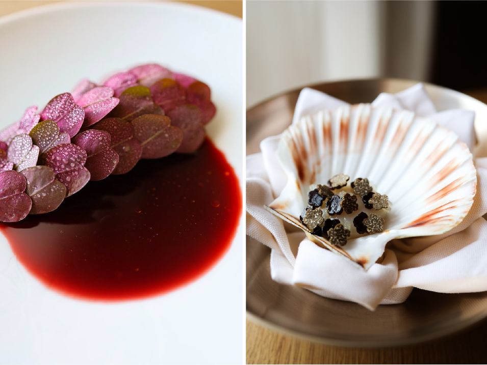 Dishes such as Norwegian langoustine with lardo, green strawberries, and chilli, or hand-dived Norwegian scallops, are highlights of the 17-course tasting menu—a journey that’s as much a celebration of culture as it is of cuisine. (Image Credit: Koan)