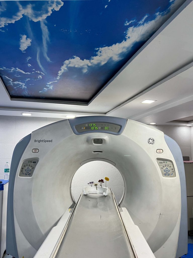 A glimpse into the process: Flowers undergoing high-resolution scanning at a radiology facility for an art-tech collaboration. (Image Courtesy: Kaanchi Chopra)