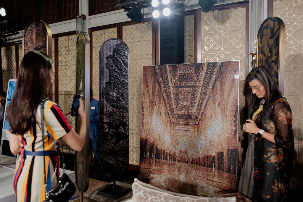 Designers at the Vita Modern X AMH Singapore booth, featuring Pallavi Goenka, Director of AMH Singapore, in frame, surrounded by contemporary pieces that highlight modern design and craftsmanship. (Image Credits: Design Pataki)