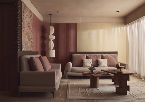 This 1,500 sq. ft apartment by Kaushal TaTiya Architects balances gravitas with levity — where expressive stone forms and monastic details evoke an architectural quietude that resists trend-driven design.