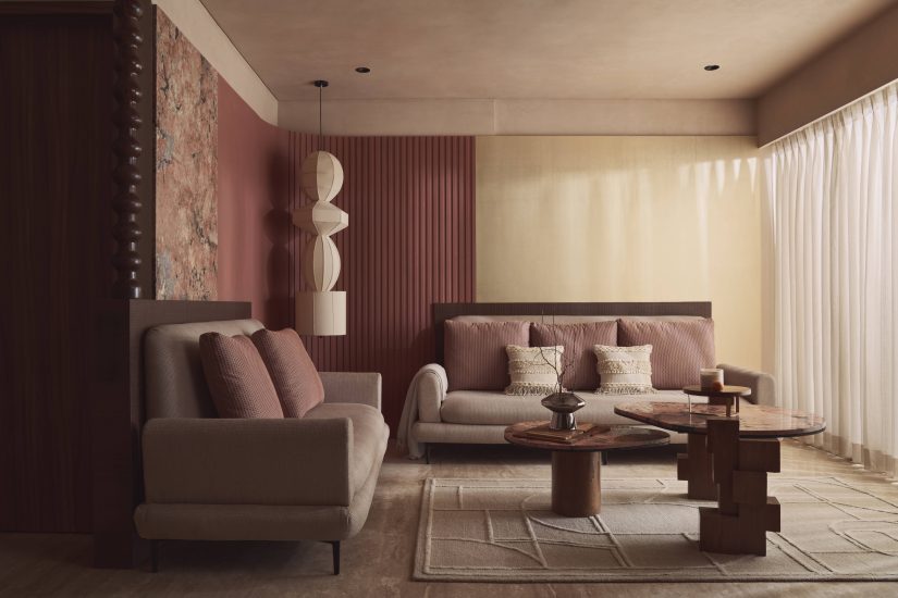 This 1,500 sq. ft apartment by Kaushal TaTiya Architects balances gravitas with levity — where expressive stone forms and monastic details evoke an architectural quietude that resists trend-driven design.