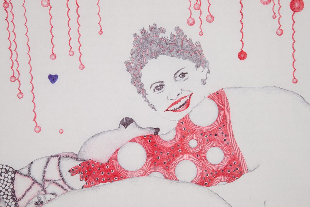 ‘_Ur an angel, Thanks a tonne!_’ by Vidha Saumya, Cello Gripper on Wenzhou paper, 2010, 68 x 91.4 cm (Image Credits: Artist)