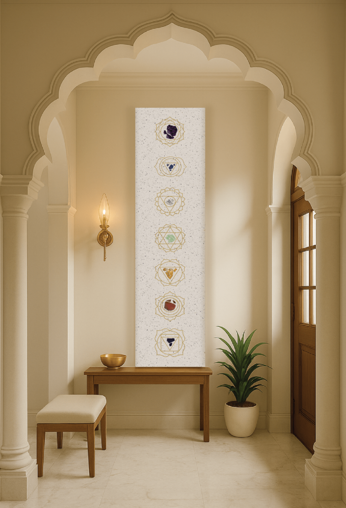 The Chakras Collection bridges ancient traditions of wellbeing with contemporary terrazzo artistry. (Image Credit: Bharat Floorings)
