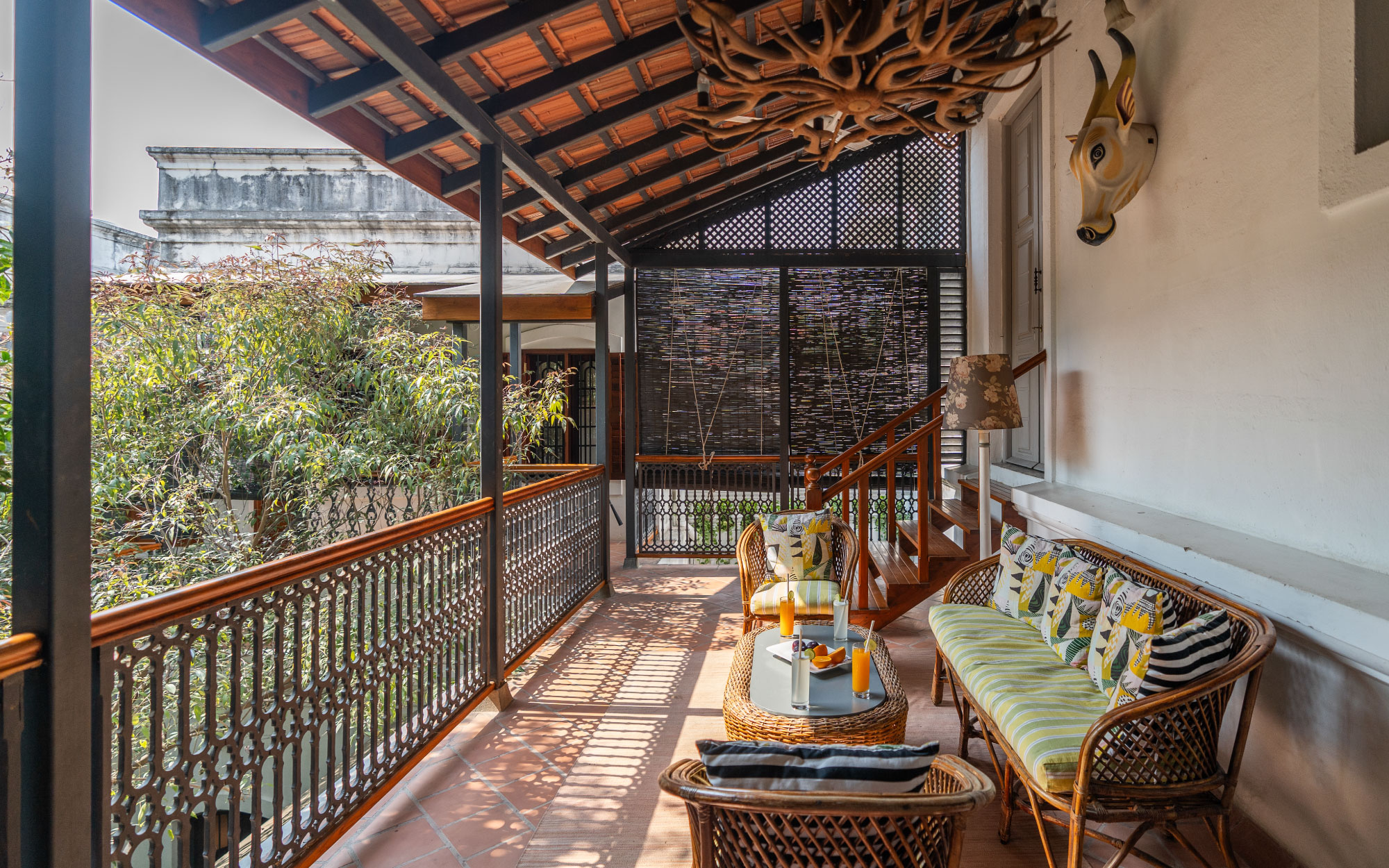 The verandah outside the Madras Suite is perfect for an early morning breakfast or a late night drink. (Image Credit: Maison 26)
