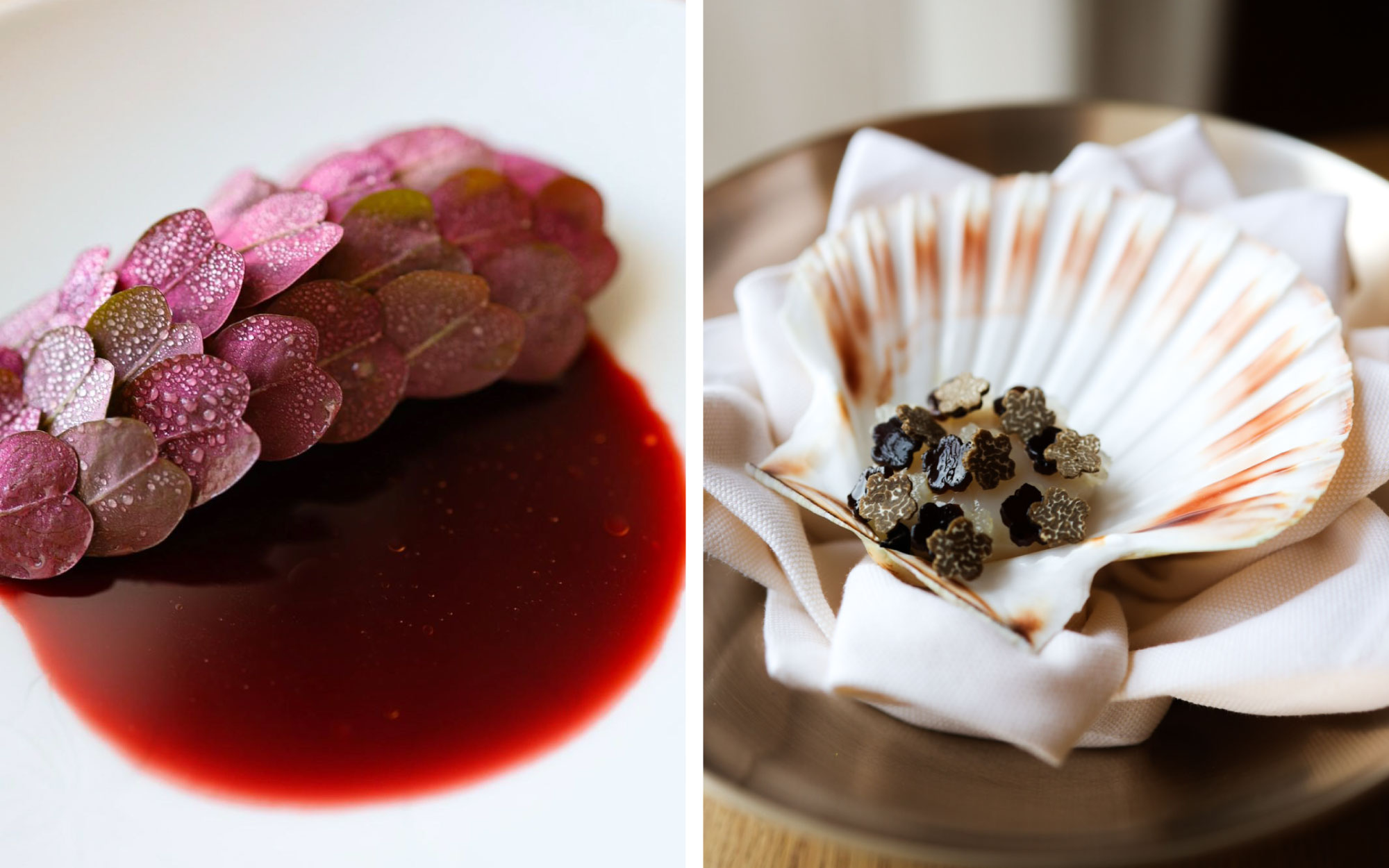 Dishes such as Norwegian langoustine with lardo, green strawberries, and chilli, or hand-dived Norwegian scallops, are highlights of the 17-course tasting menu—a journey that’s as much a celebration of culture as it is of cuisine. (Image Credit: Koan)