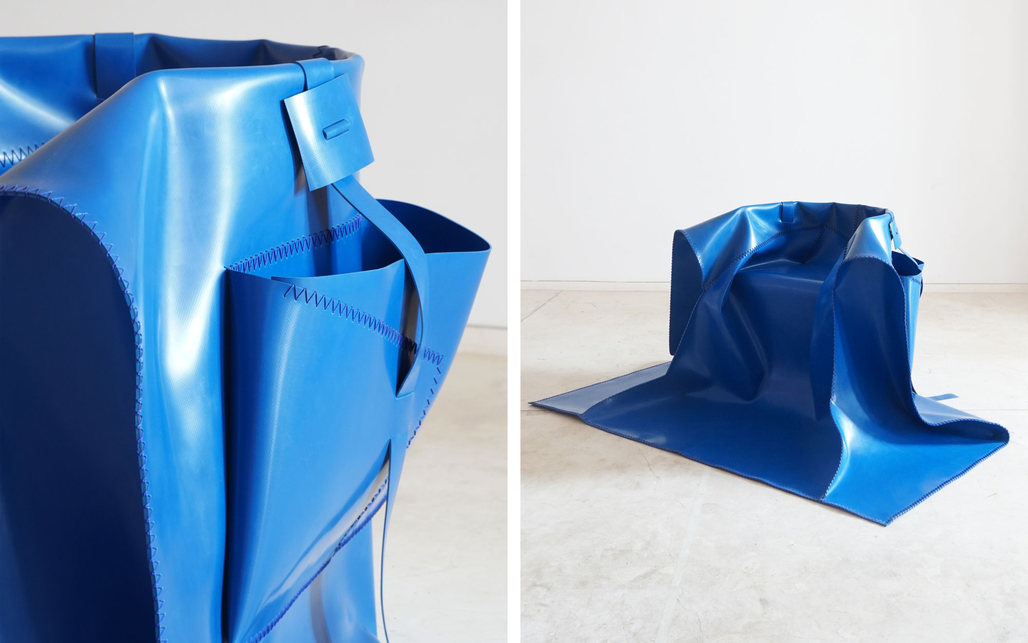 Each piece is built on a shared metal framework, drawing inspiration from fashion with features like oversized stitching, extravagant pockets and belts. Image Credits: Æquō.