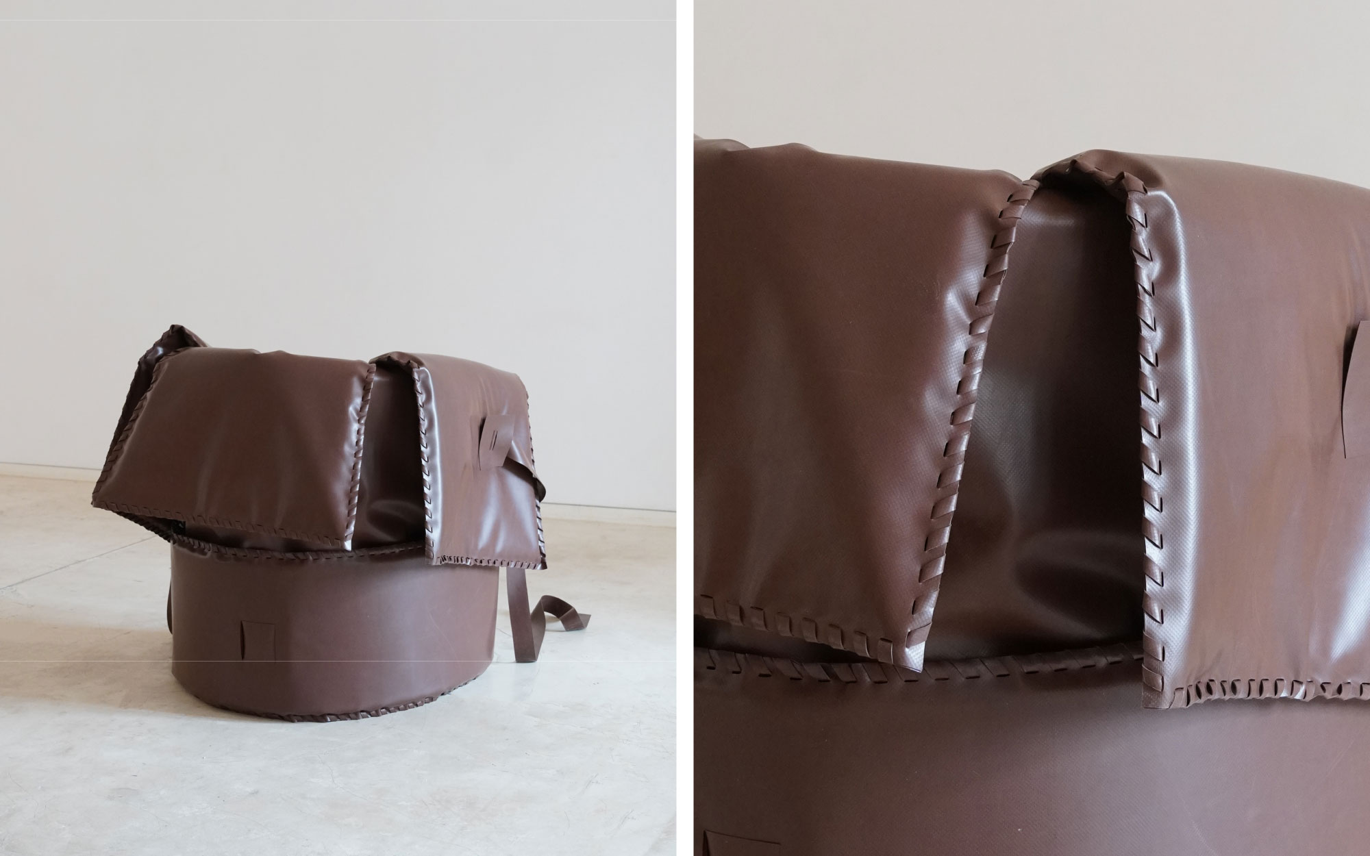 SADDLE CHAIR: L92 x W92 x H77 cm. Image Credits: Æquō.