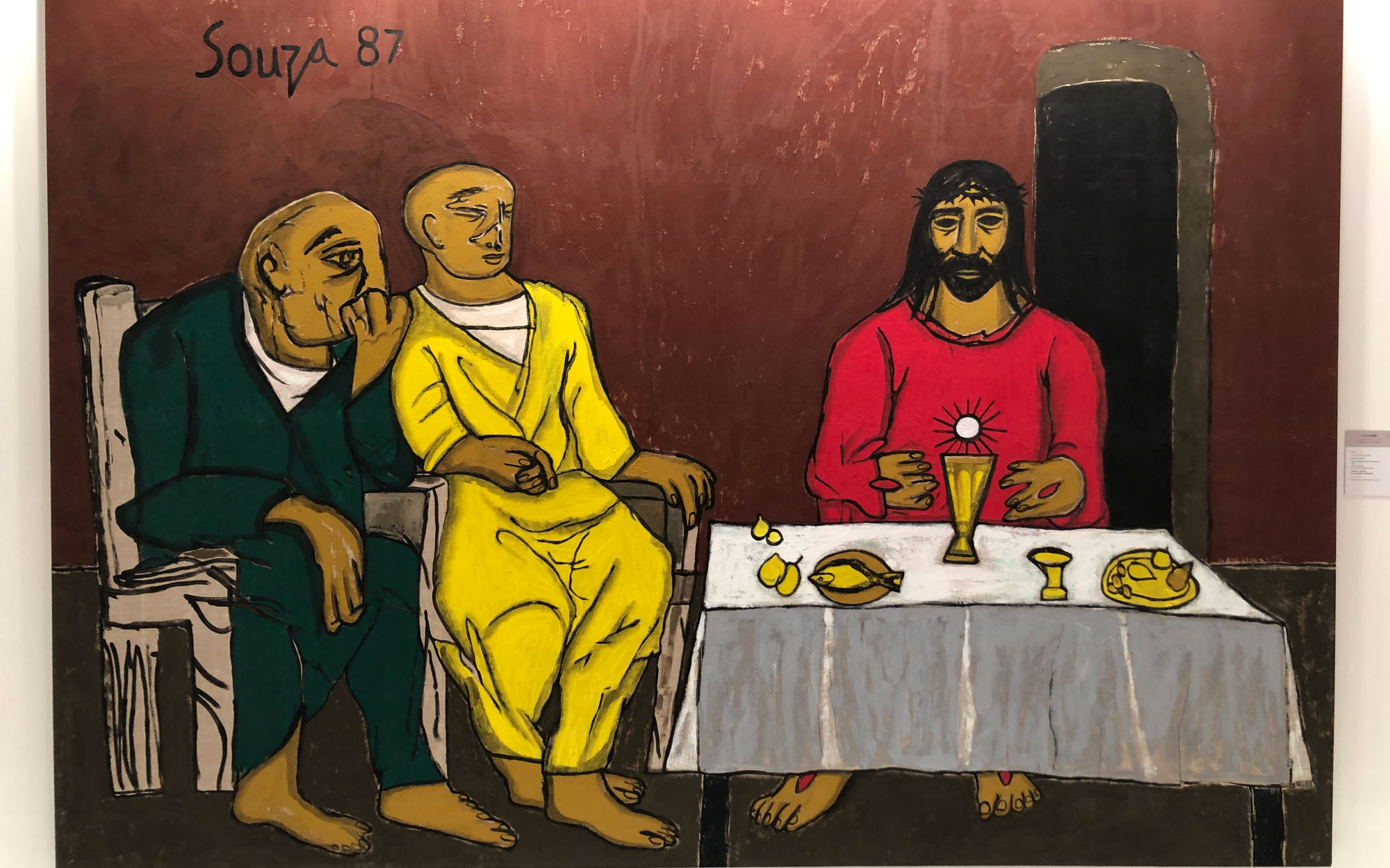 ‘Supper at Emmaus,’ by F N Souza, 1987, at Saffron Art. (Image Credits: Dilsher Dhillon)
