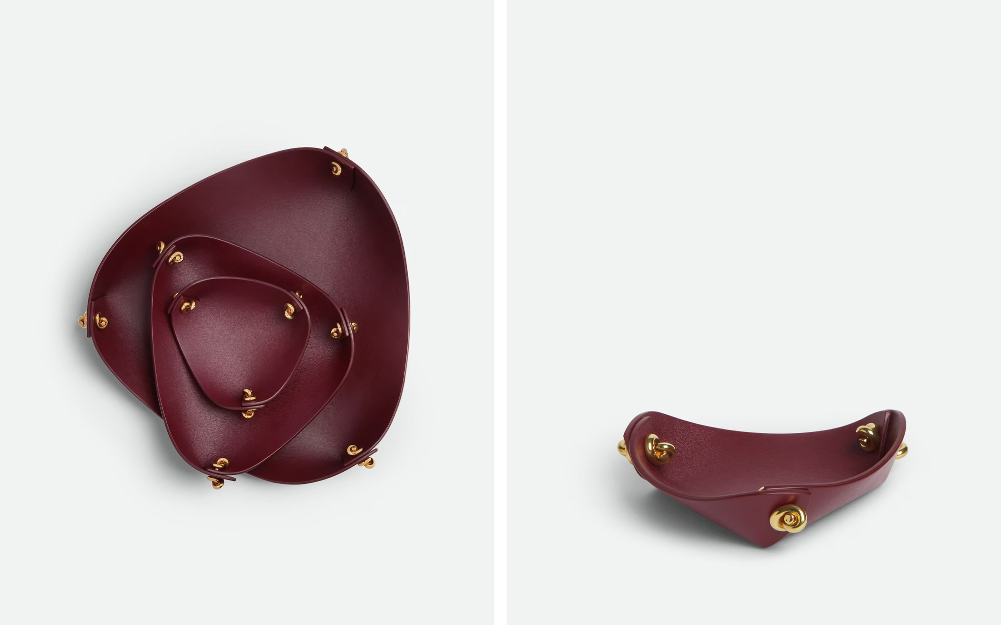 Small Leather Tray With Metal Knots by Bottega Veneta. Price – USD $750. (Image Credits: Bottega Veneta)