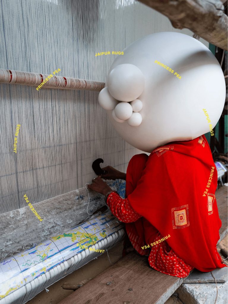 Jaipur Rugs in collaboration with Princess Pea, 2025 (Photo credits: Simon Lohmeyer, Image courtesy of Natasha Preenja and Jaipur Rugs)