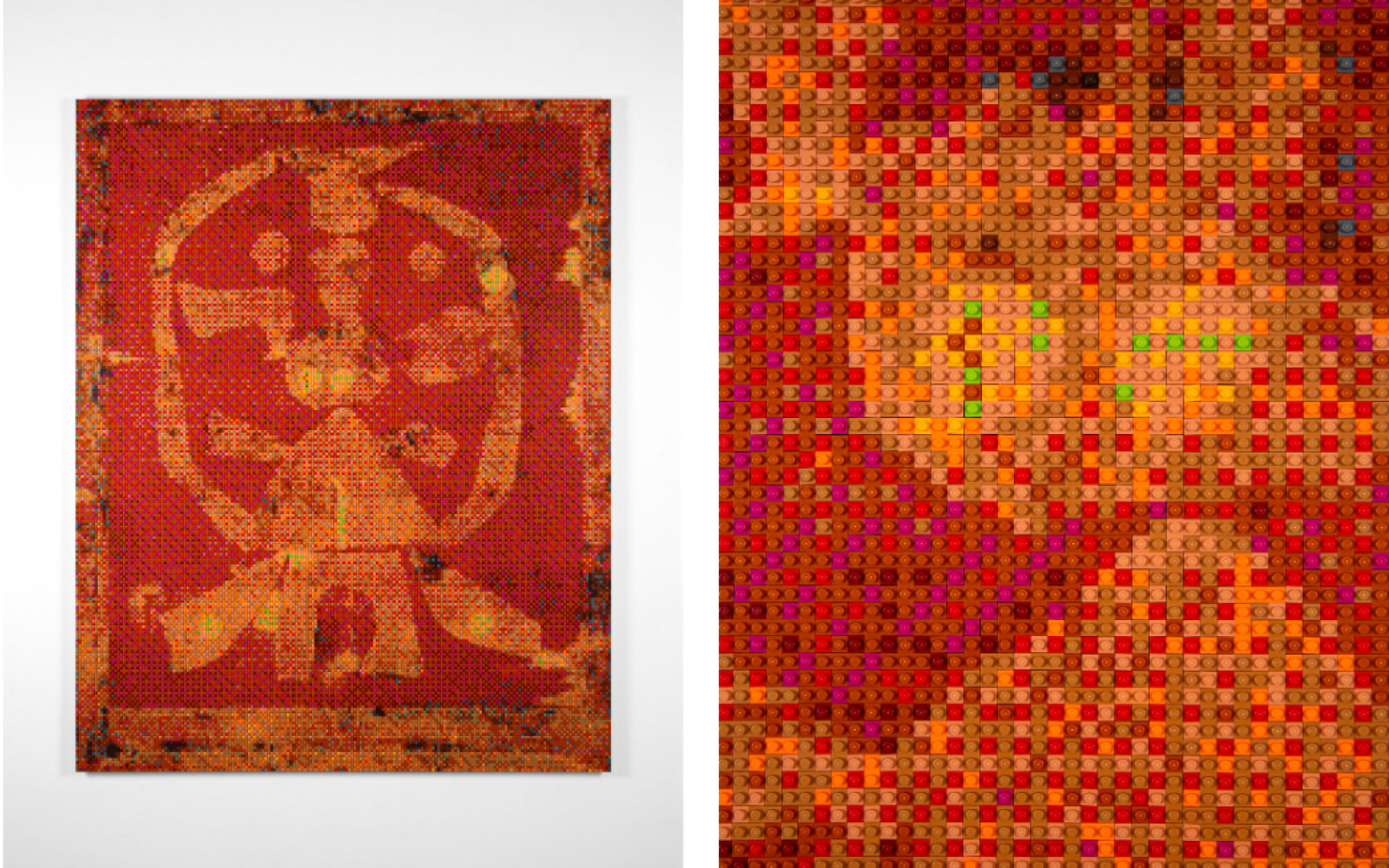 Untitled by Ai Weiwei, 2025, Toy bricks (© Ai Weiwei, Image Credits: Duccio Benvenuti - Art Store, Courtesy of Ai Weiwei Studio, Nature Morte and Galleria Continua)