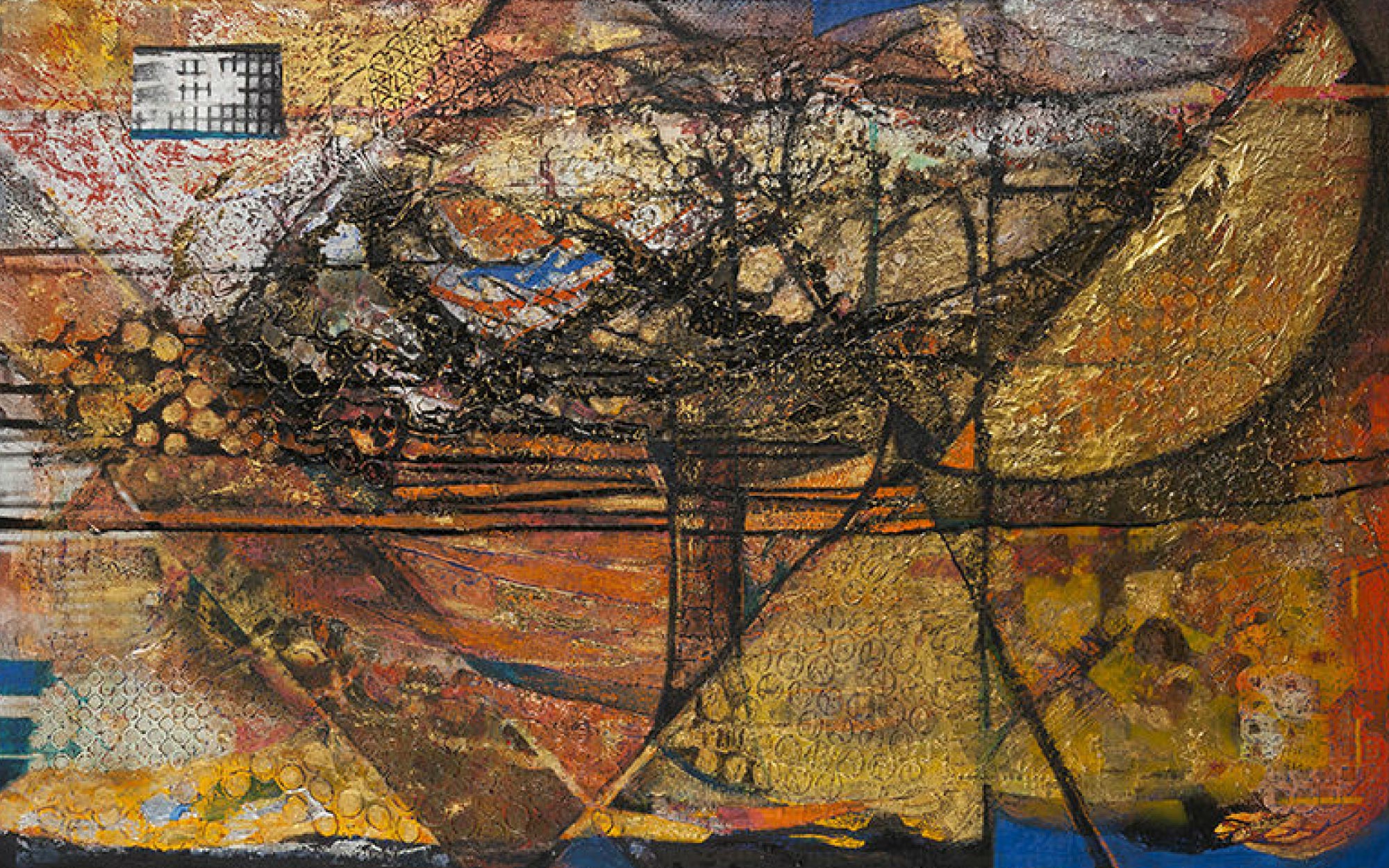 Inflexion, part of the Adrenaline Rush series by Brinda Miller, reflects a moment where geometry loosens and abstraction gains momentum. (Image Credits: Brinda Miller)