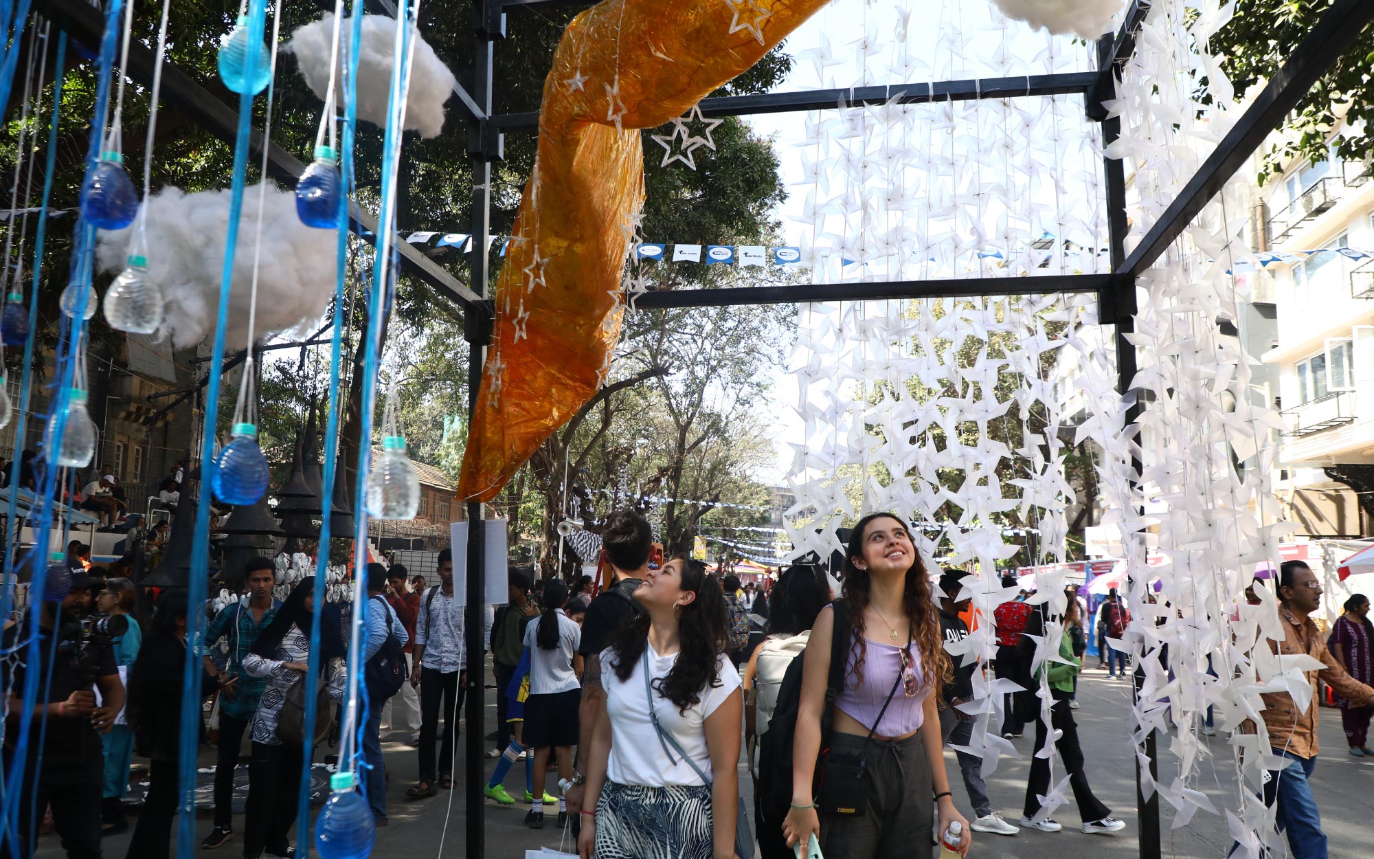 Public art at the Kala Ghoda Arts Festival animates the street, transforming everyday space into a site of collective encounter. (Image Credits: Brinda Miller)
