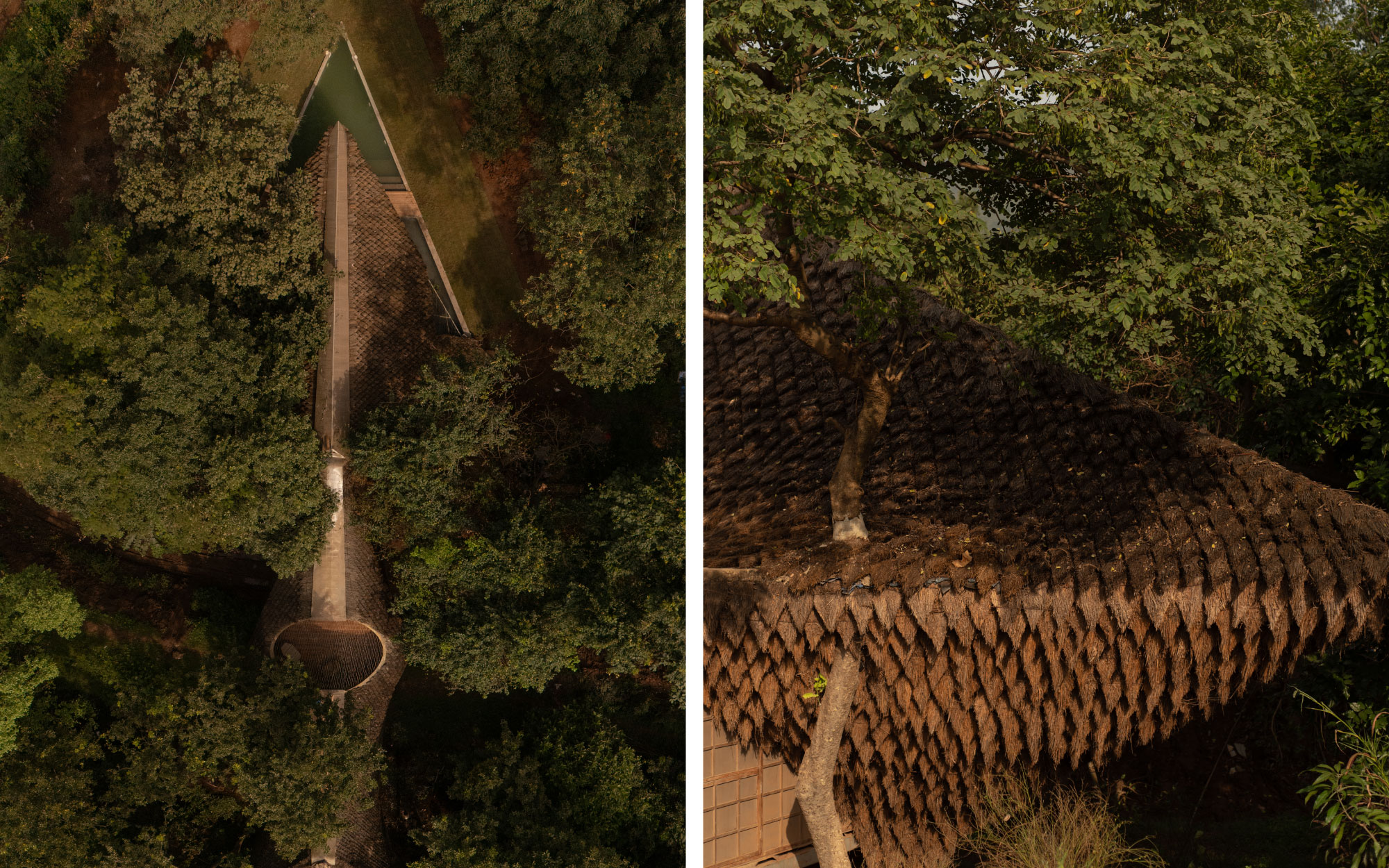 Left: From an aerial view, the bridge reads as a slender, deliberate stroke across the terrain, spanning the gorge with precision. (Image Credits: Studio IKSHA)