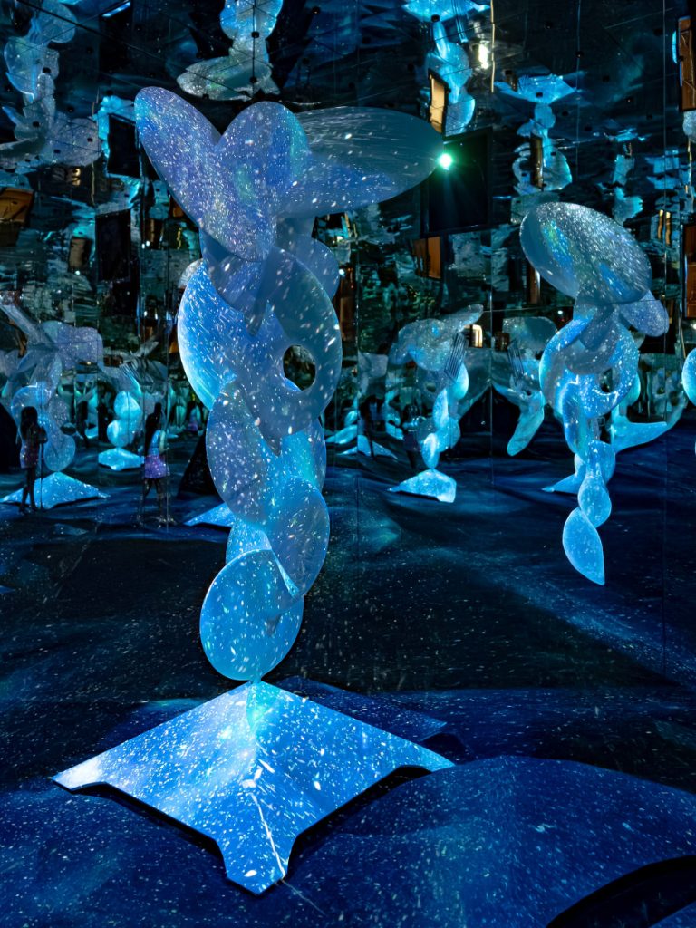 A mirrored interior unfolds around a sculptural centrepiece, where shifting lights and sound transform the space into an immersive, aurora-like reverie. (Image Credits: MBP Media)