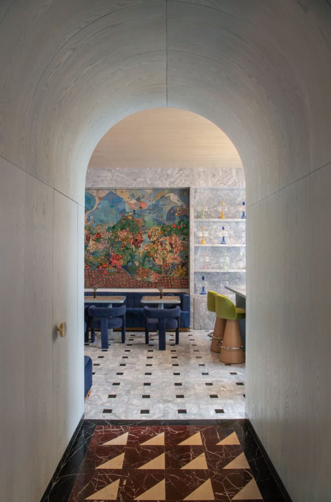 Chorus World Cafe sits facing the couture store. The spaces move fluidly across garment, object, art and or a culinary ritual, favouring an experience like never before. (Image Credit: Chorus World Cafe)