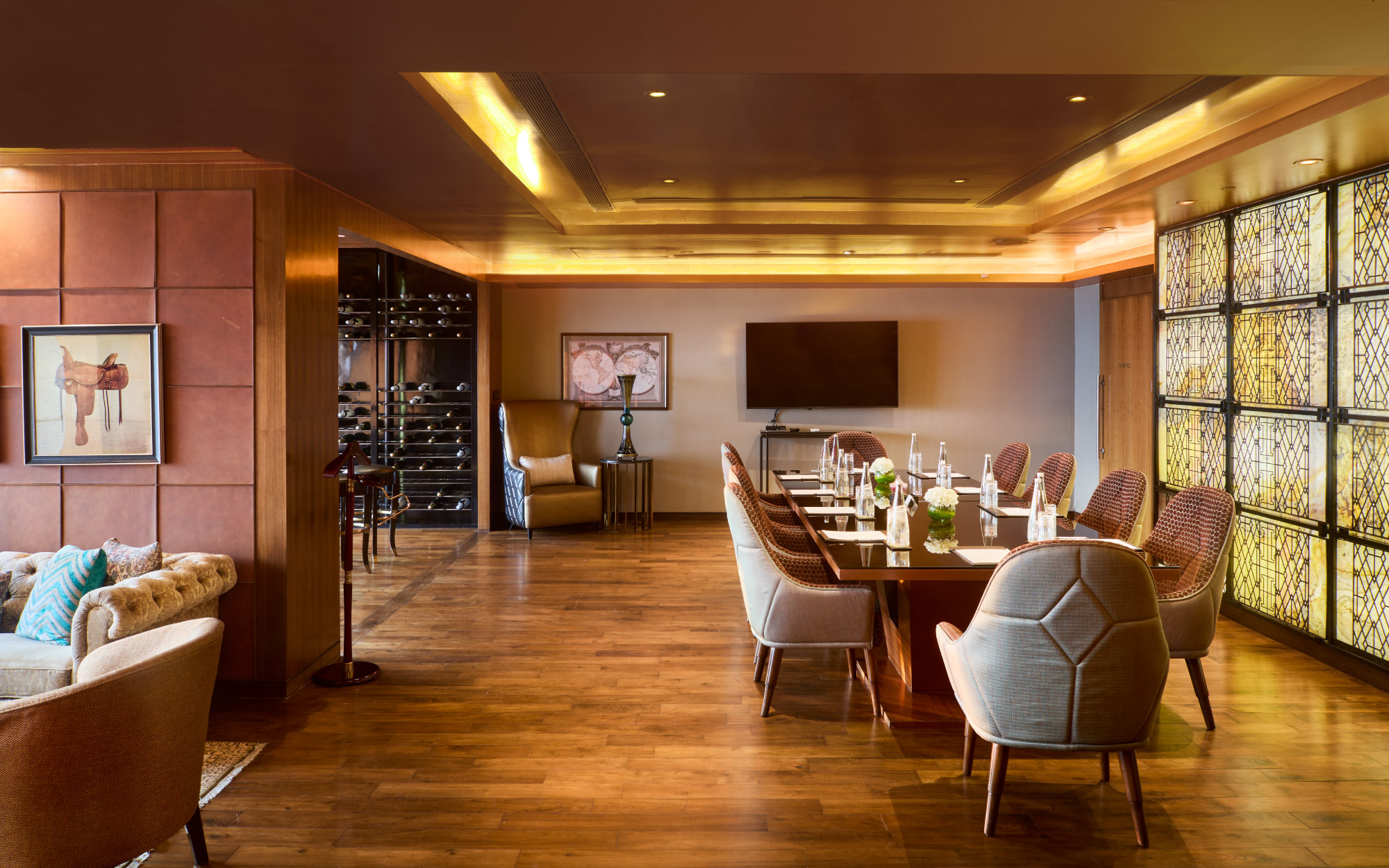 The wine lounge at Equus at St Regis gives members exclusive access to an expansive 900-bottle wine cellar alongside signature dining and beverage experiences. (Image Credits: St Regis)