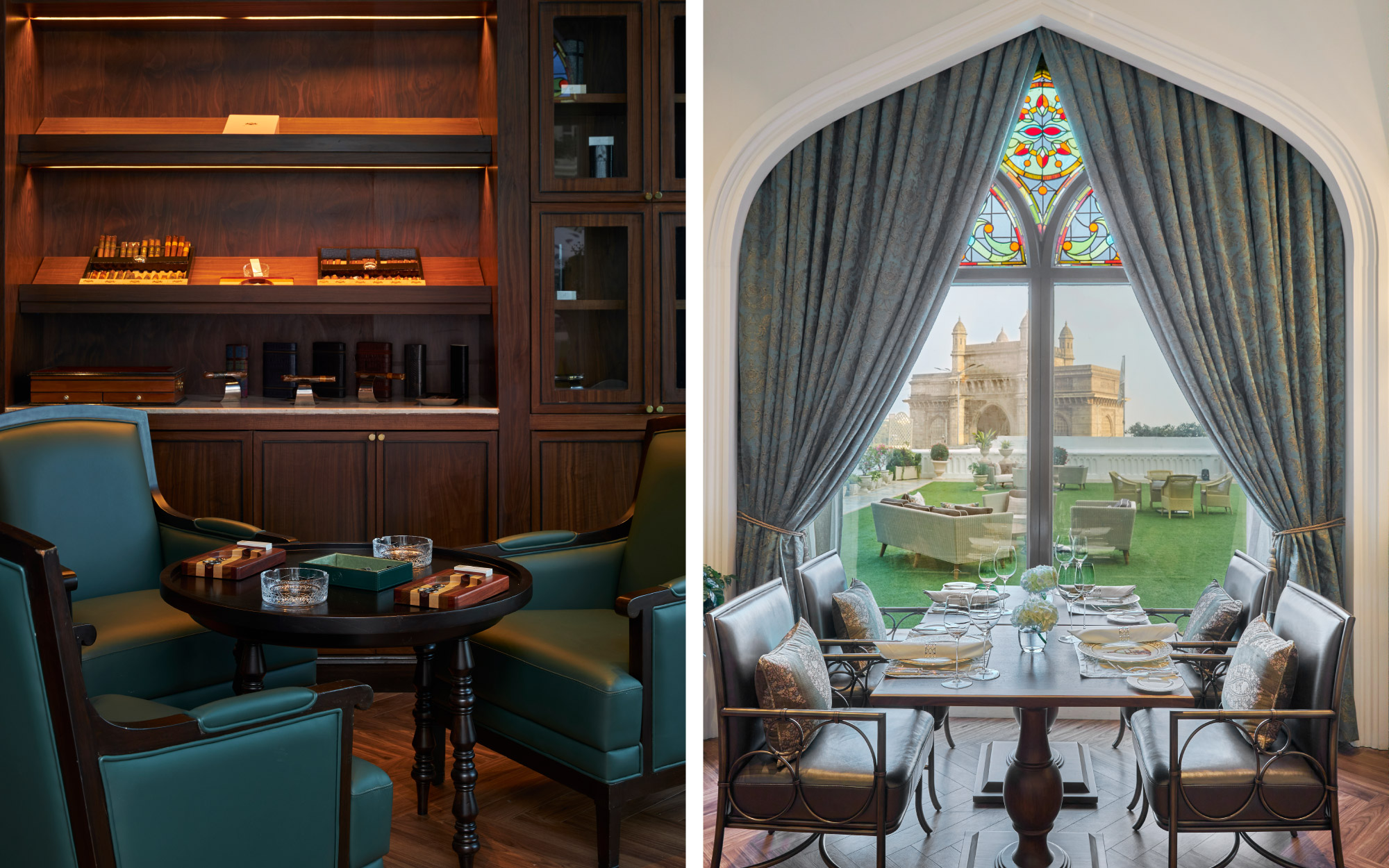 A dedicated humidor room that showcases a premier collection of limited-edition cigars, including selections from renowned brands like Davidoff. (Image Credits: Taj Mahal Palace Hotel)