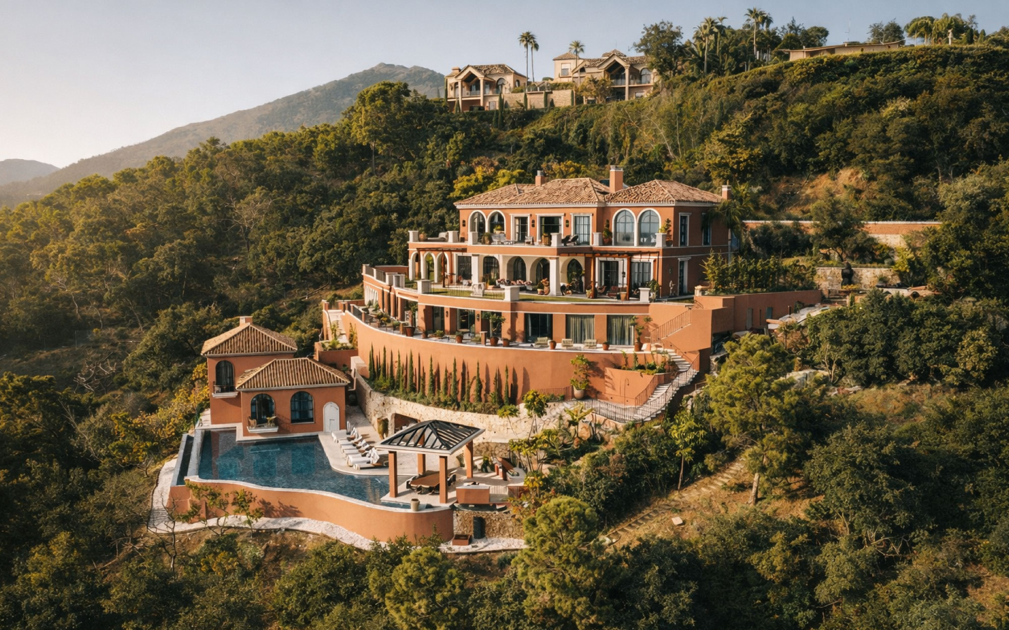 Set within the secure, gated enclave of La Zagaleta, Villa Celestial is a distinguished hillside estate commanding sweeping panoramic views. (Image credits: Mandarin Oriental Exceptional Homes) 