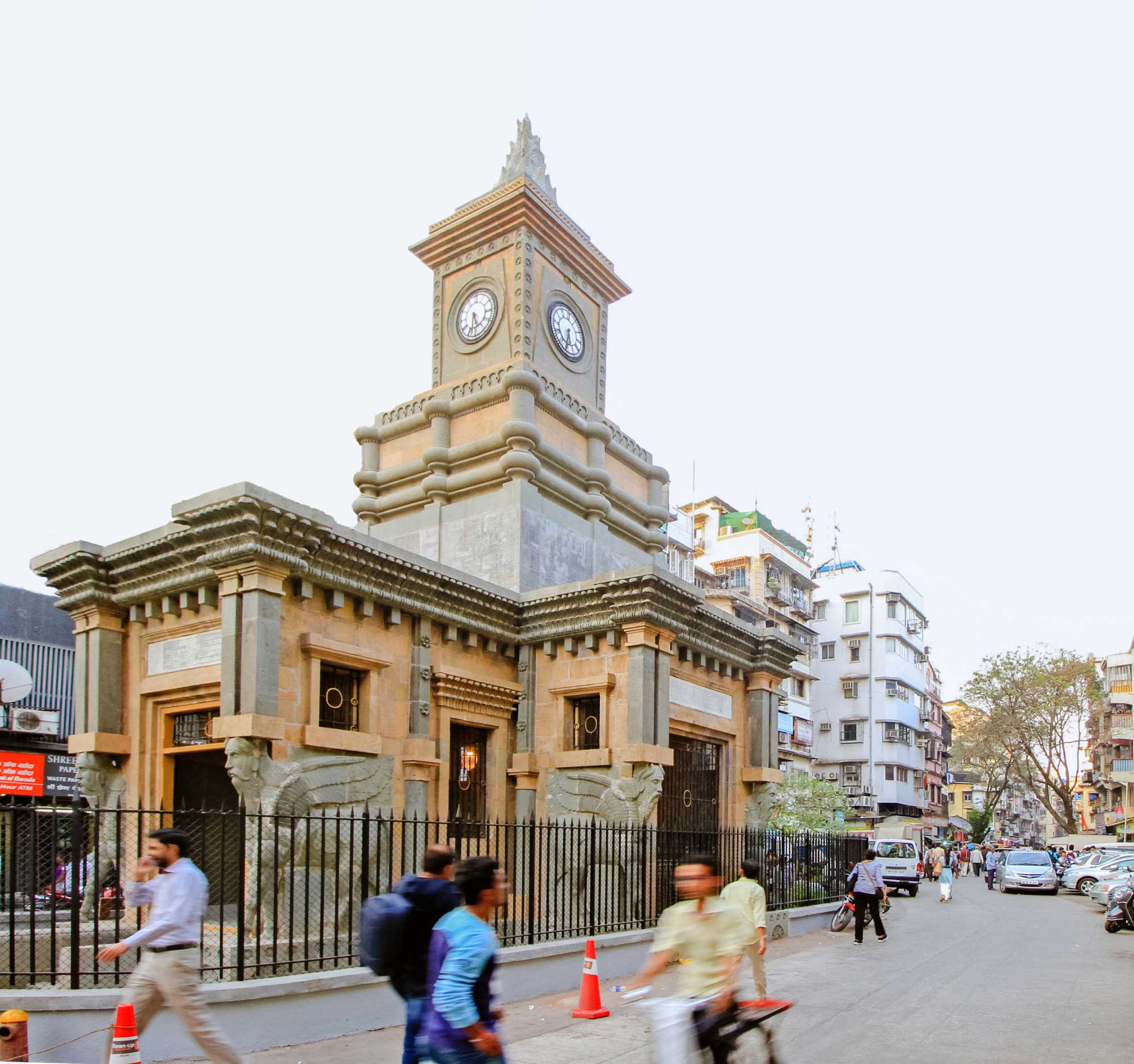 The 19th-century Persian-style Bomanjee Hormarjee Wadia Clock Tower in Fort, is restored by Vikas Dilawari Architects in collaboration with Rustomjee Group and Kala Ghoda Association. (Image Credits: Allan Fernandes)