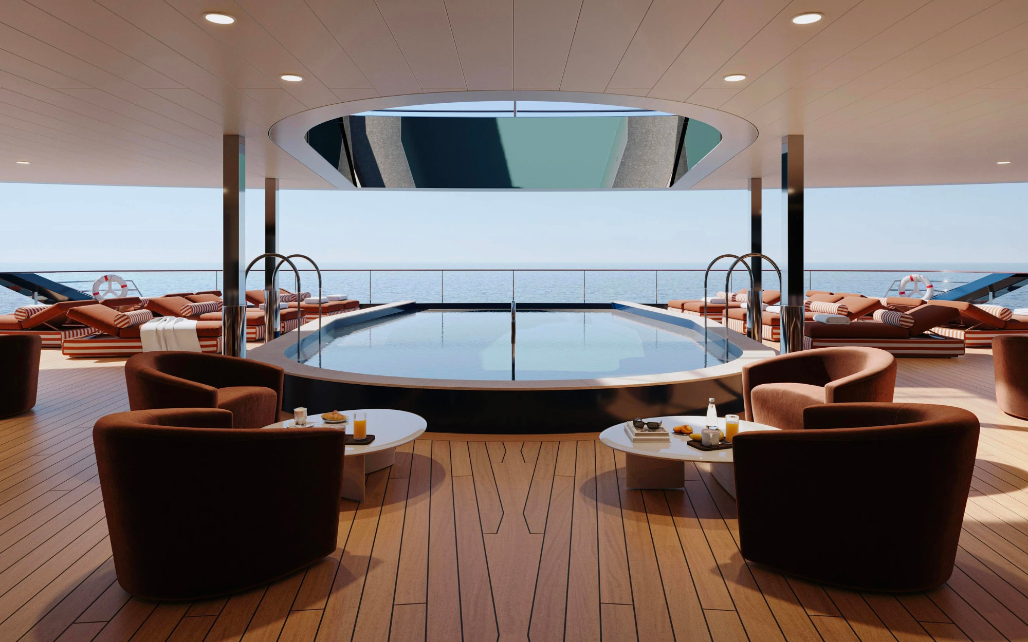 ​​Between the private leisure pool and the exceptional swimming pools, every space is designed to unwind where the sky meets the sea. (Image Credit: Orient Express)