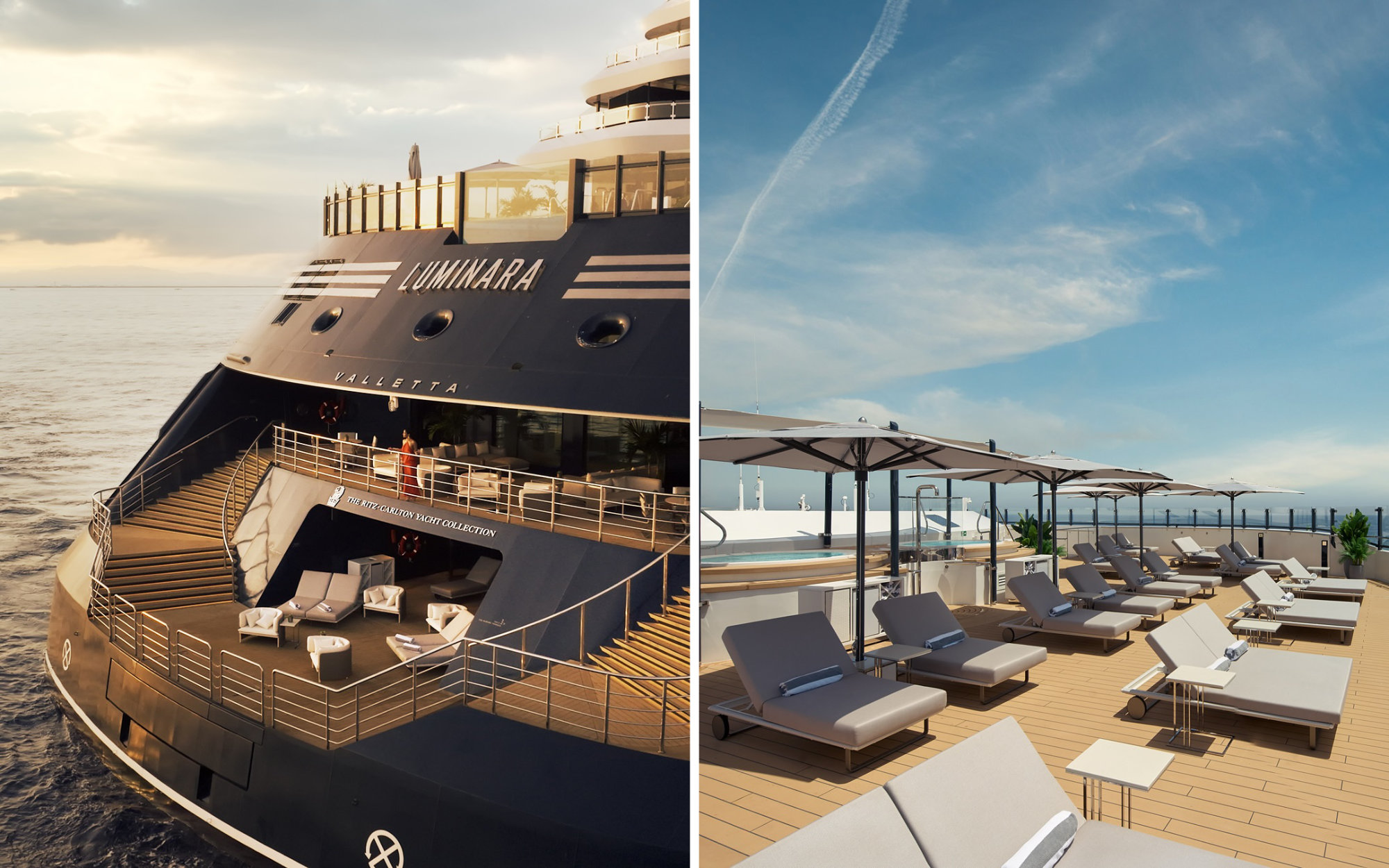 The Marina Terrace is the new addition to a super yacht design model. (Image Credit: Ritz Carlton Yachts)