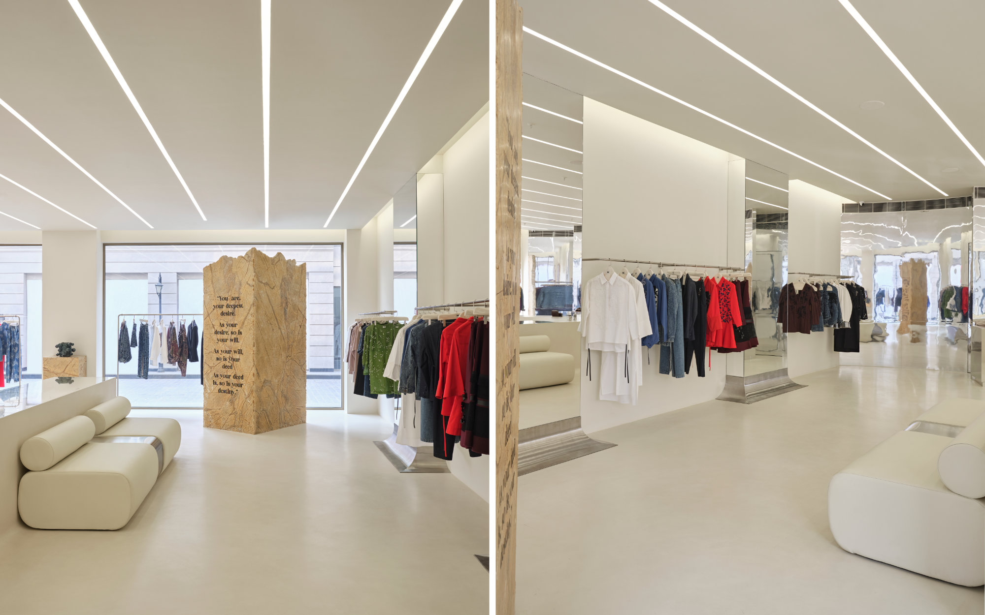 The Dhruv Kapoor store reads as an extension of the brand’s internal dialogue. It feels inherently coherent without relying on theatrical excesses. (Image Credits: Keith Ezekiel Joy) 
