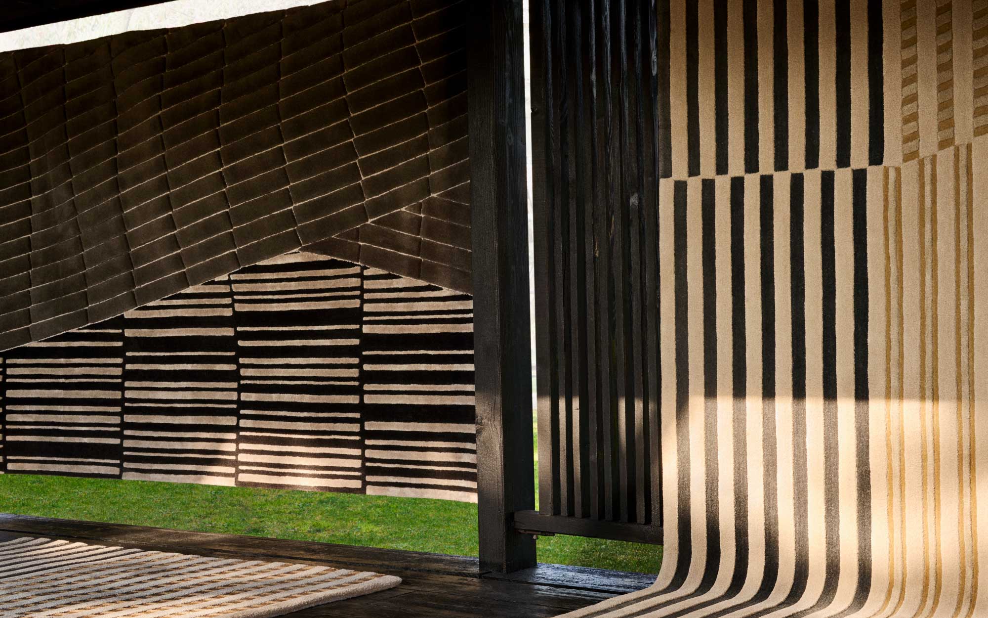 Each rug within the collection draws from a specific architectural principle and its material expression (Image Credits: Jaipur Rugs)
