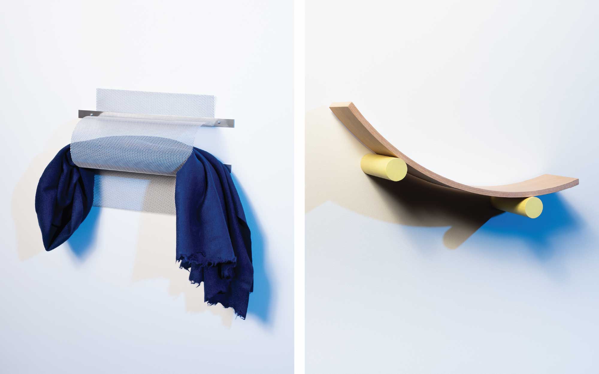 A constellation of 23 self-produced shelves transcends utility, transforming into sculptural frameworks open to endless interpretation. (Image Credits: Giacomo Bianco) 

