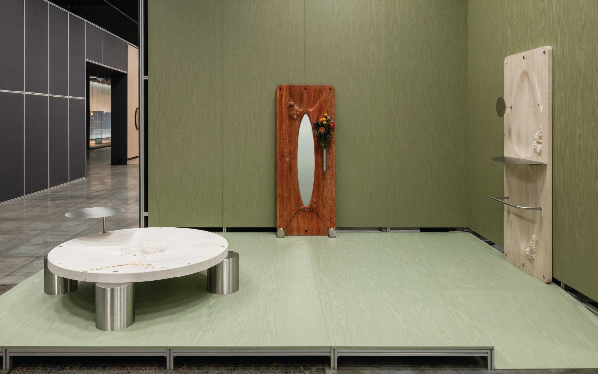 Parasite 2.0 and Bianco67 transform discarded travertine fragments into a fluid architectural landscape where waste becomes material, memory, and possibility. (Image Credits: Saverio Lombardi Vallauri) 
