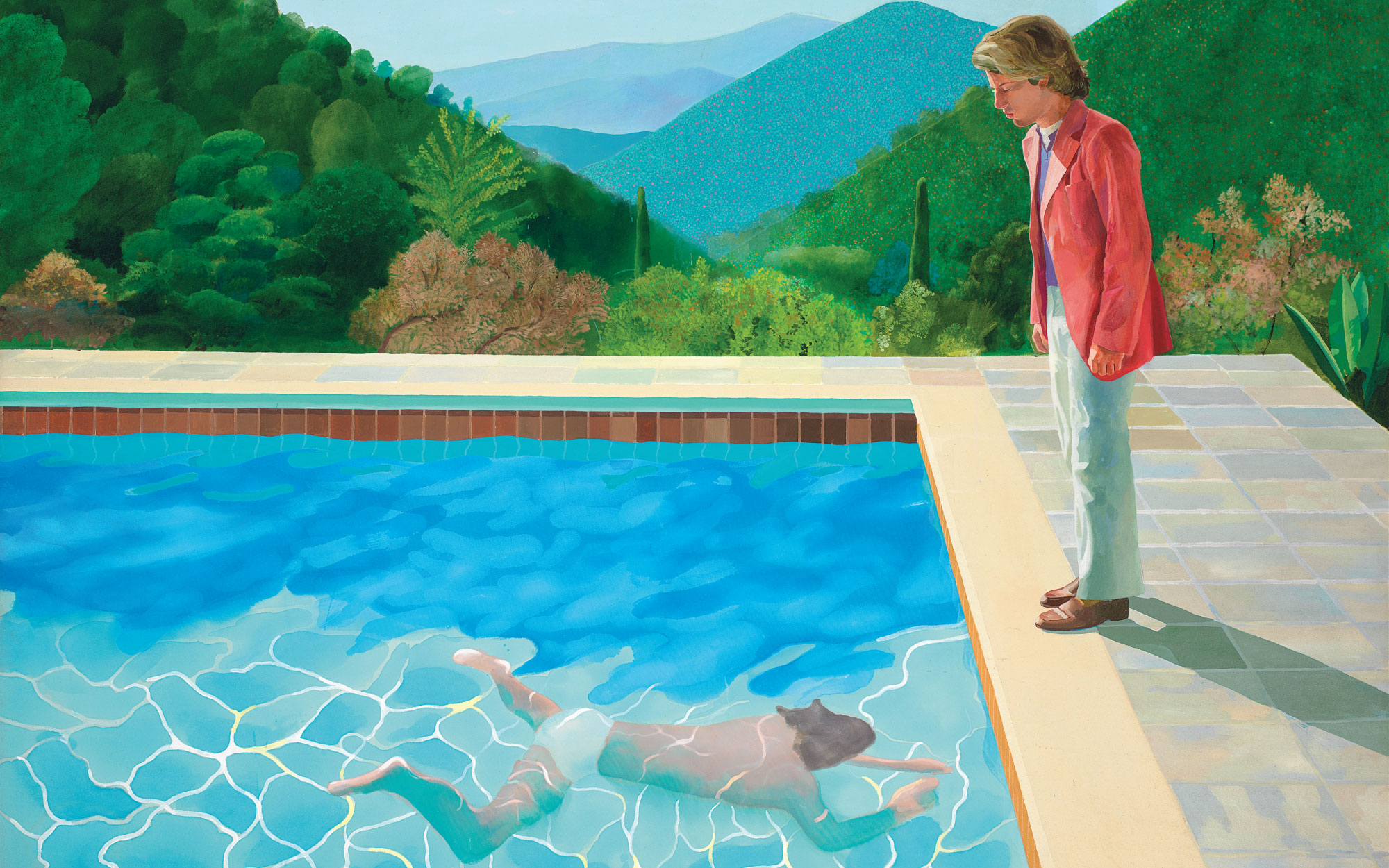 ‘Portrait of an Artist (Pool with Two Figures)’ by David Hockney, 1972, Acrylic on canvas. (Image Credit: Art Gallery of New South Wales / Jenni Carter)