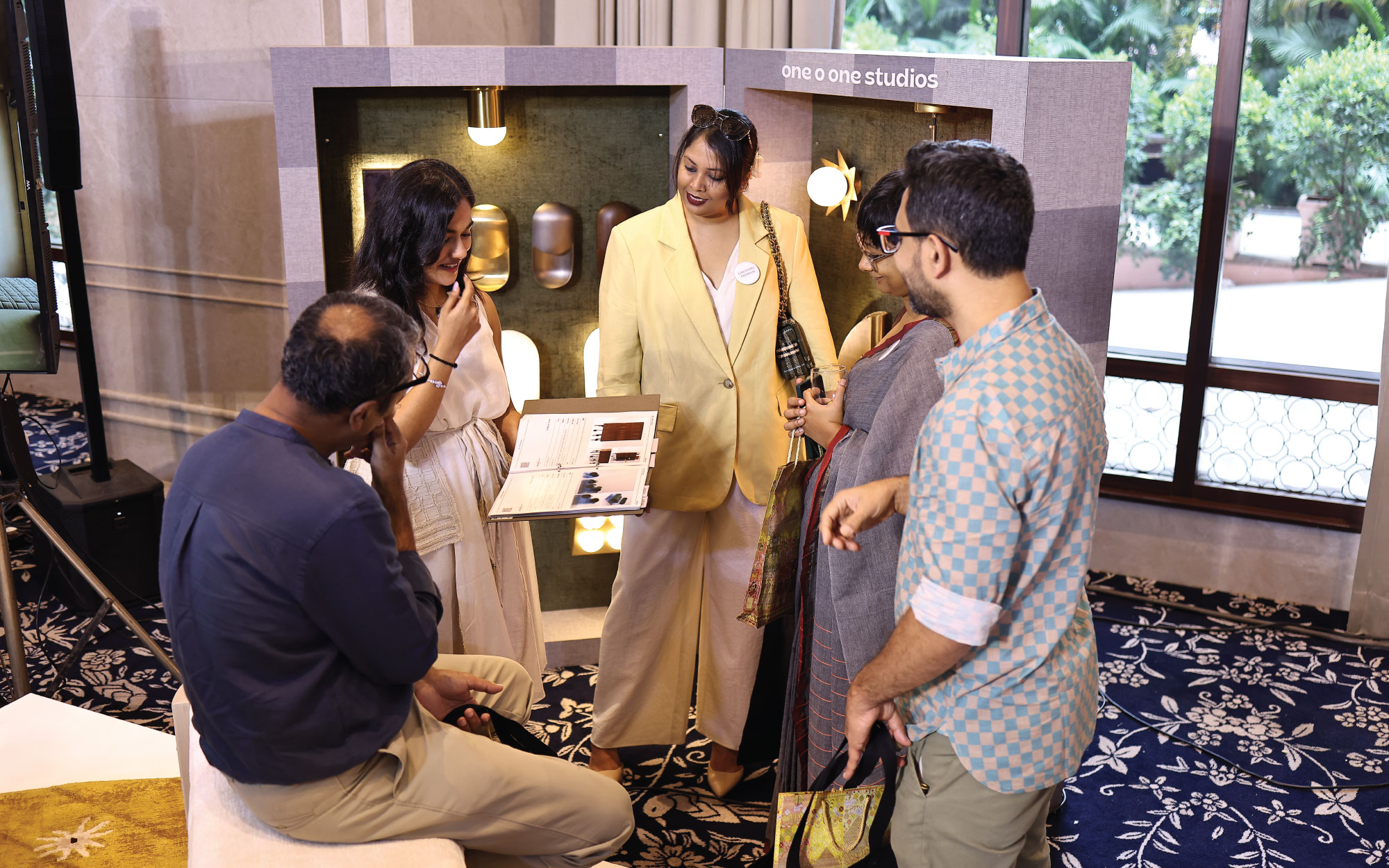 At the One O One Studio display, Gayathri Padmam and Lester Rozario engage in conversation with Yasha Mehta on design, materiality and making. (Image Credits: Design Pataki) 