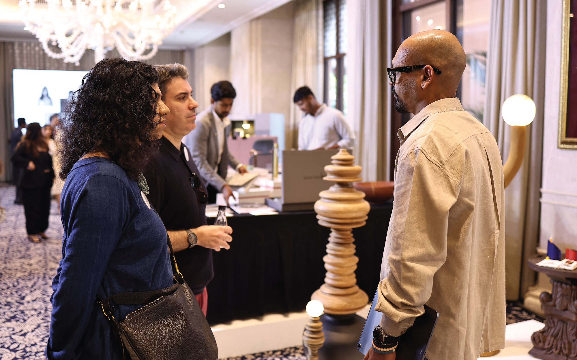 Bhavana Kumar and Nicola La Noce in conversation with Anurag Bhandari of Ek Kalakaar, exploring the craft, creativity and stories behind the collection. (Image Credits: Design Pataki) 
