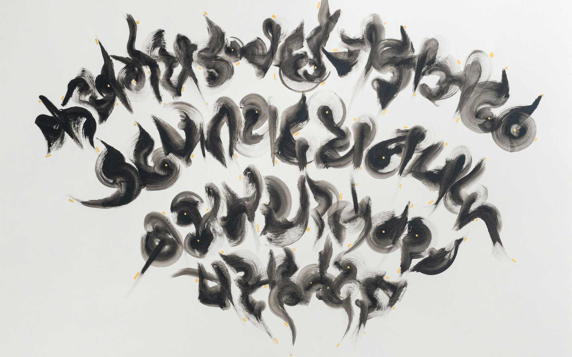 Devanagari consonants come together as a euphonious orchestra, where each letter of the Varnamala (alphabet) plays its part in a symphony of language, celebrating unity through collective harmony. (Image Credits: Nikheel Aphale) 