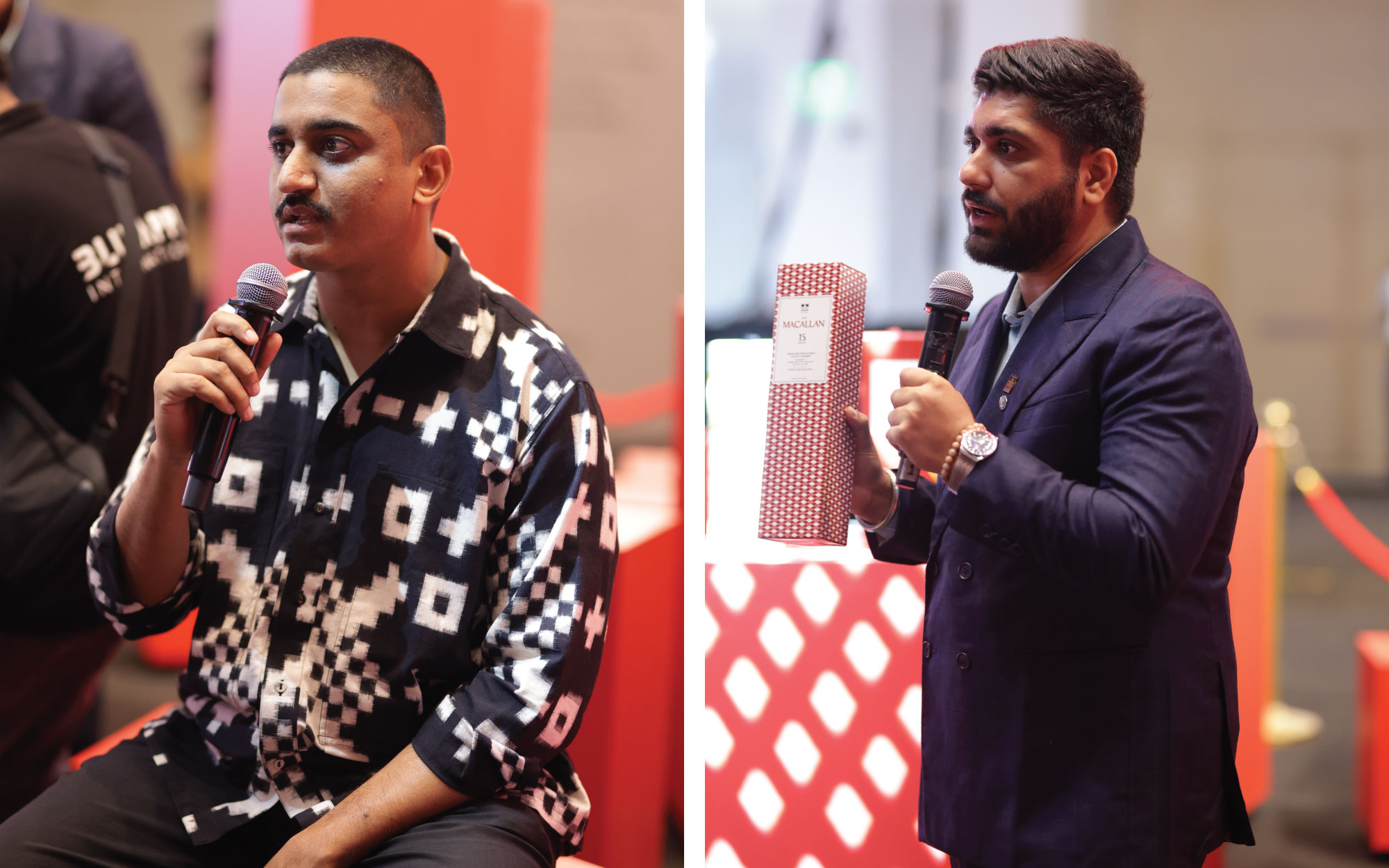 Left: Saurabh Suryan of Fourthreefive. Right: The Macallan Brand Ambassador Karandeep Arora guided guests through the tasting. (Image Credits: Design POV)
