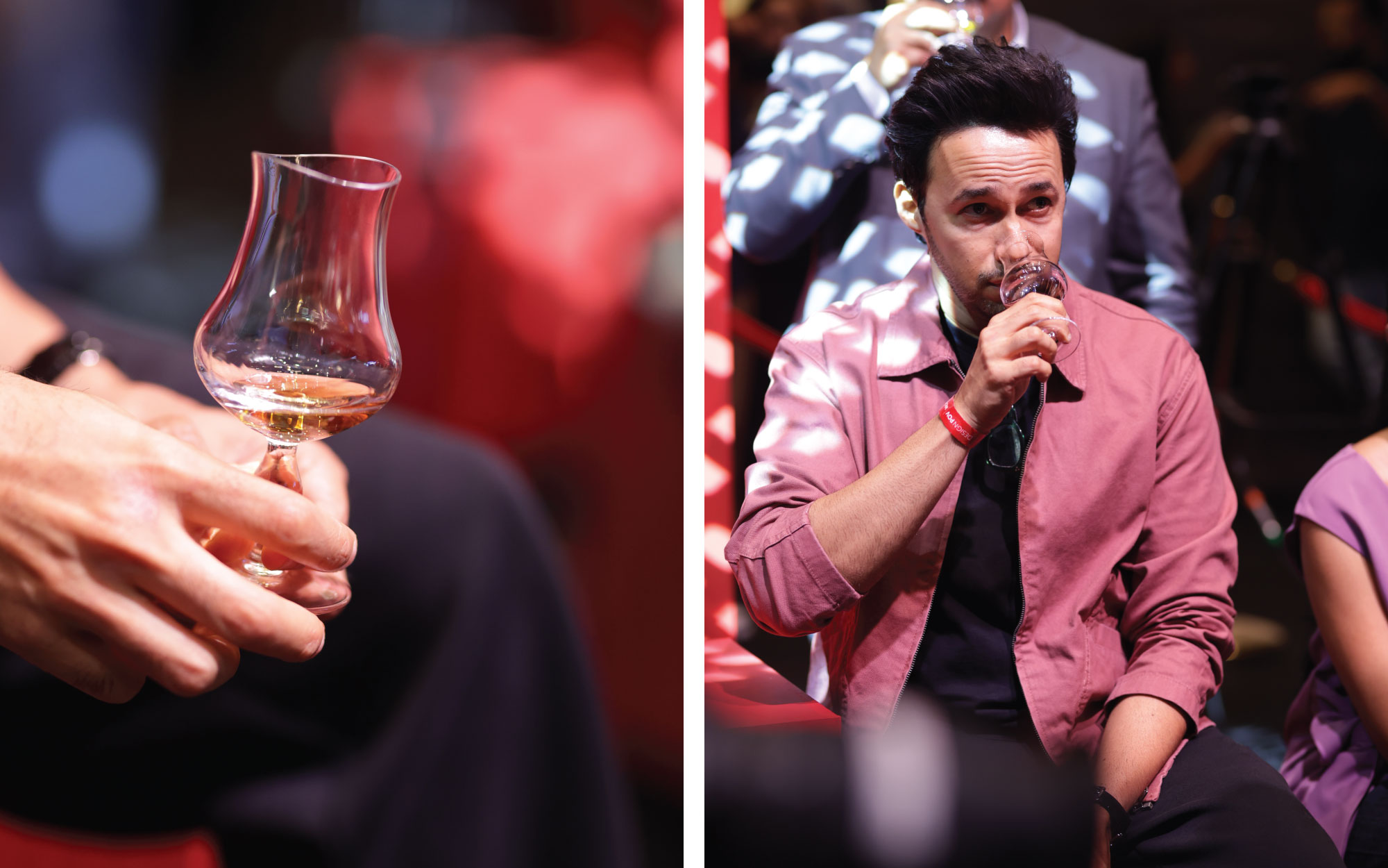 Left: One of the expressions served. Right: Rizwan Bachav during the tasting.
