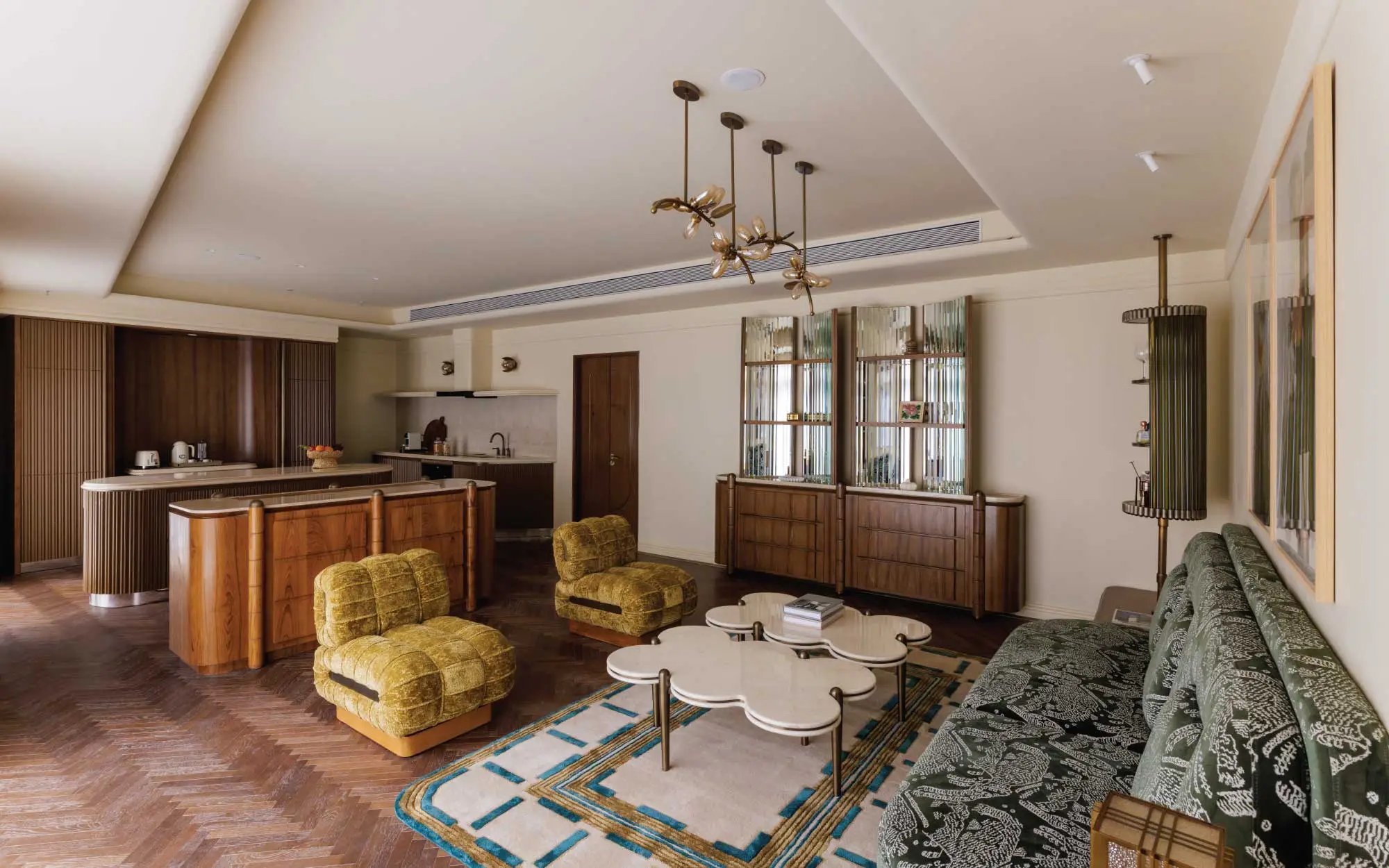 The hotel’s 109 suites are not designed around a bed; they are conceived as refined urban residences. Each suite features a thoughtfully layered living space complete with a lounge area, kitchenette, home bar and a dedicated study. ( Image Credit: Roswyn - A Morgans Original Hotel) 