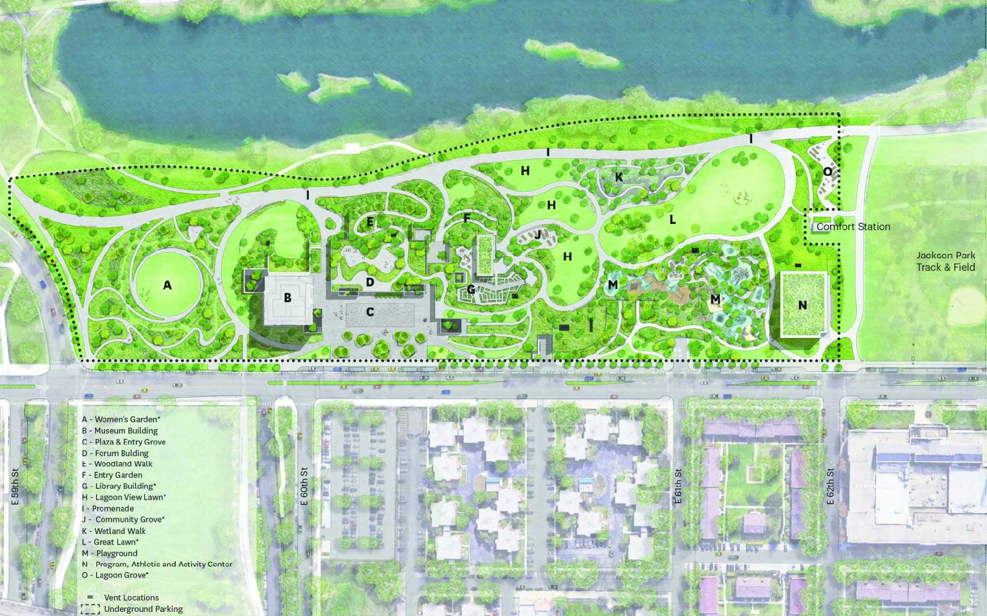 Detailed masterplan of the campus. (Image credit: Michael Van Valkenburgh Associates Inc)