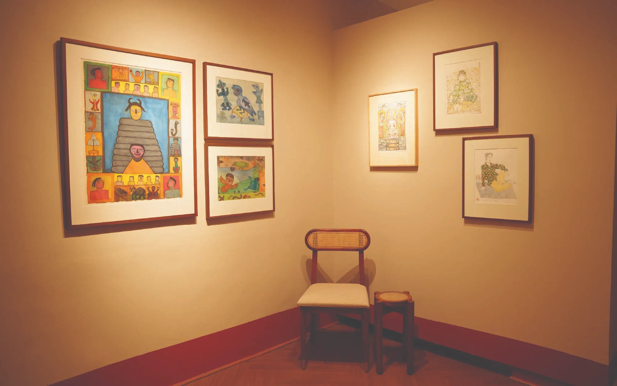 Installation views of works by Madhvi Parekh and A Ramachandram at Kalakaar. (Image Credits: Kalakaar) 