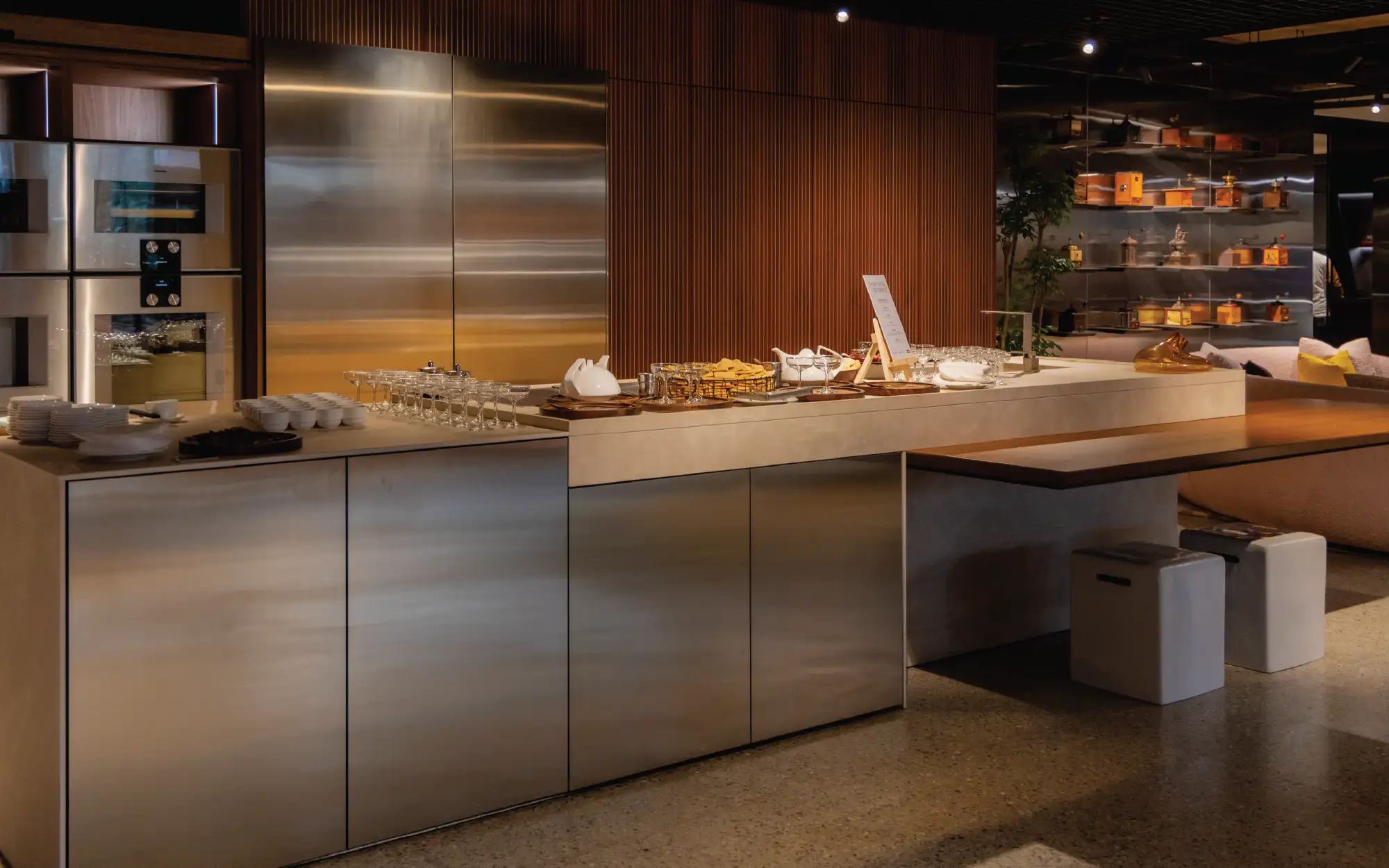 Inside the new Elementi Showroom, where architecture remains intentionally quiet and timeless, creating a flexible backdrop, ensuring the collections always remain the focal point. (Image Credits: Create Studio)
