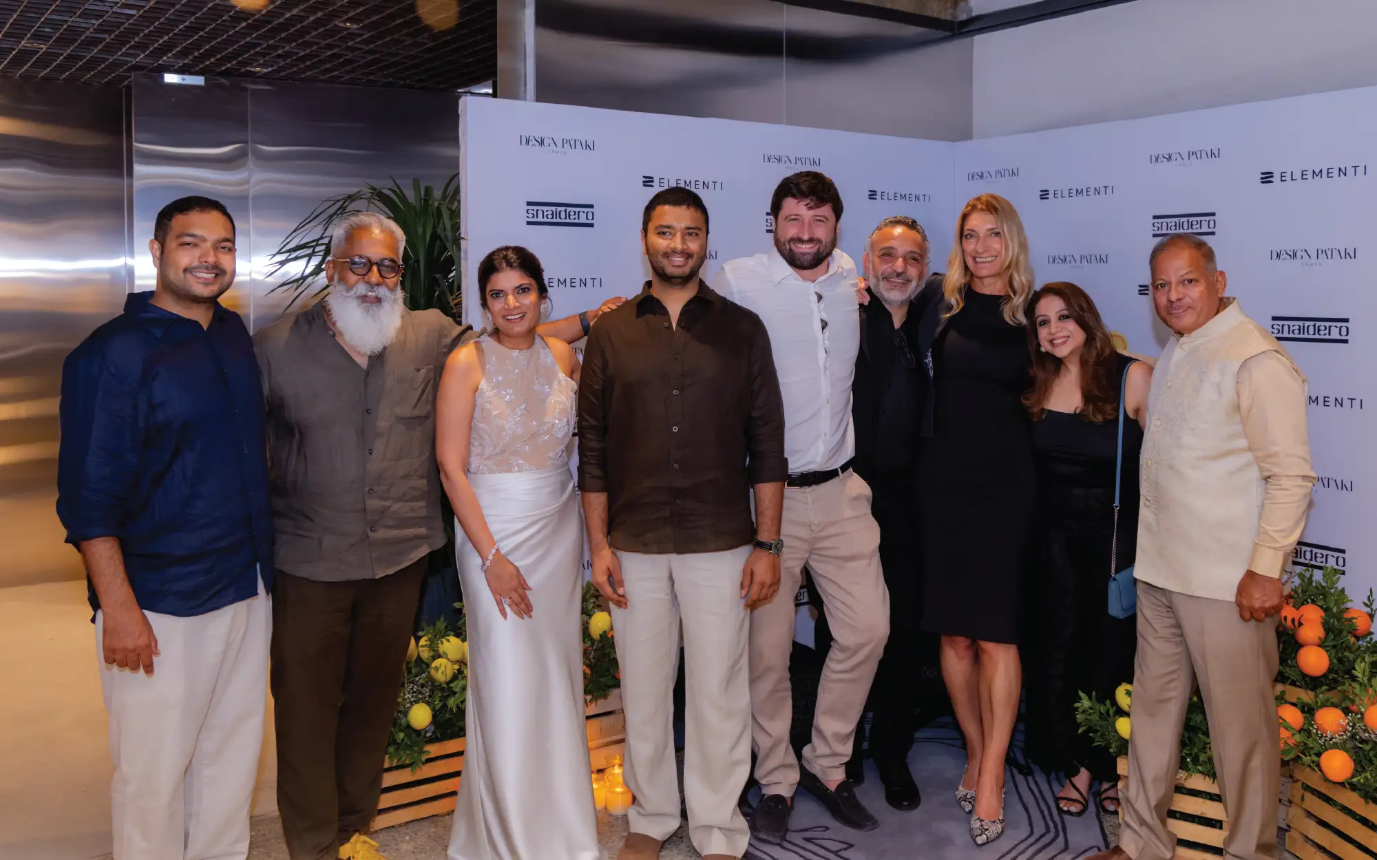 Left to right: Yash Gaba (Elementi), George Seemon (Stapati Architects), Esha Gupta (Design Pataki), Varun Patel (Elementi), Rino Snaidero, Halabi Wahid N, Michela Rizzo, Megha Sheth, Keith Rebello (Keith Rebello Associates). (Image Credits: Create Studio)
