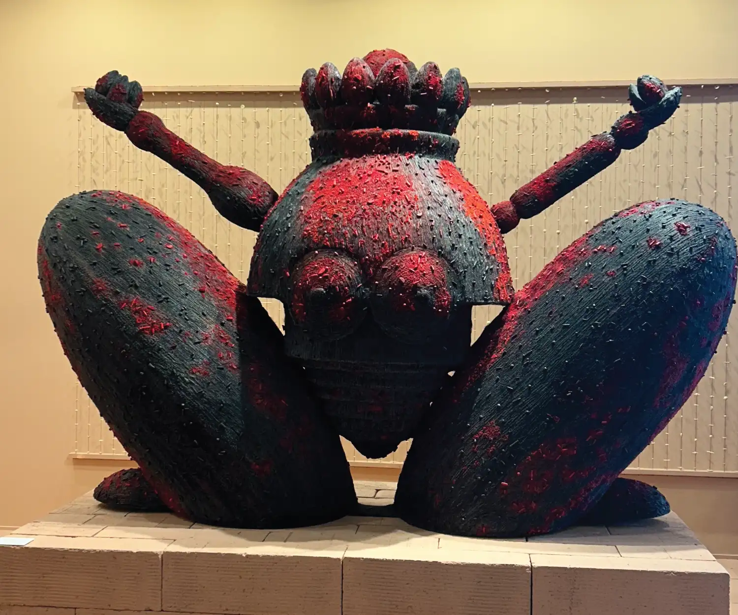 ‘Lotus Headed’ by Natasha Preenja, also known as Princess Pea, at the India Art Fair 2026 (Image Credits: Manisha AR)