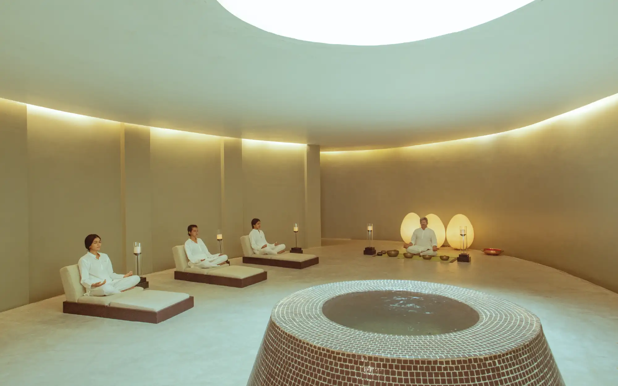 Pranayam, or the practice of yogic breathing, promotes calm and deepens mindfulness. (Image Credit: Dharana at Shillim)