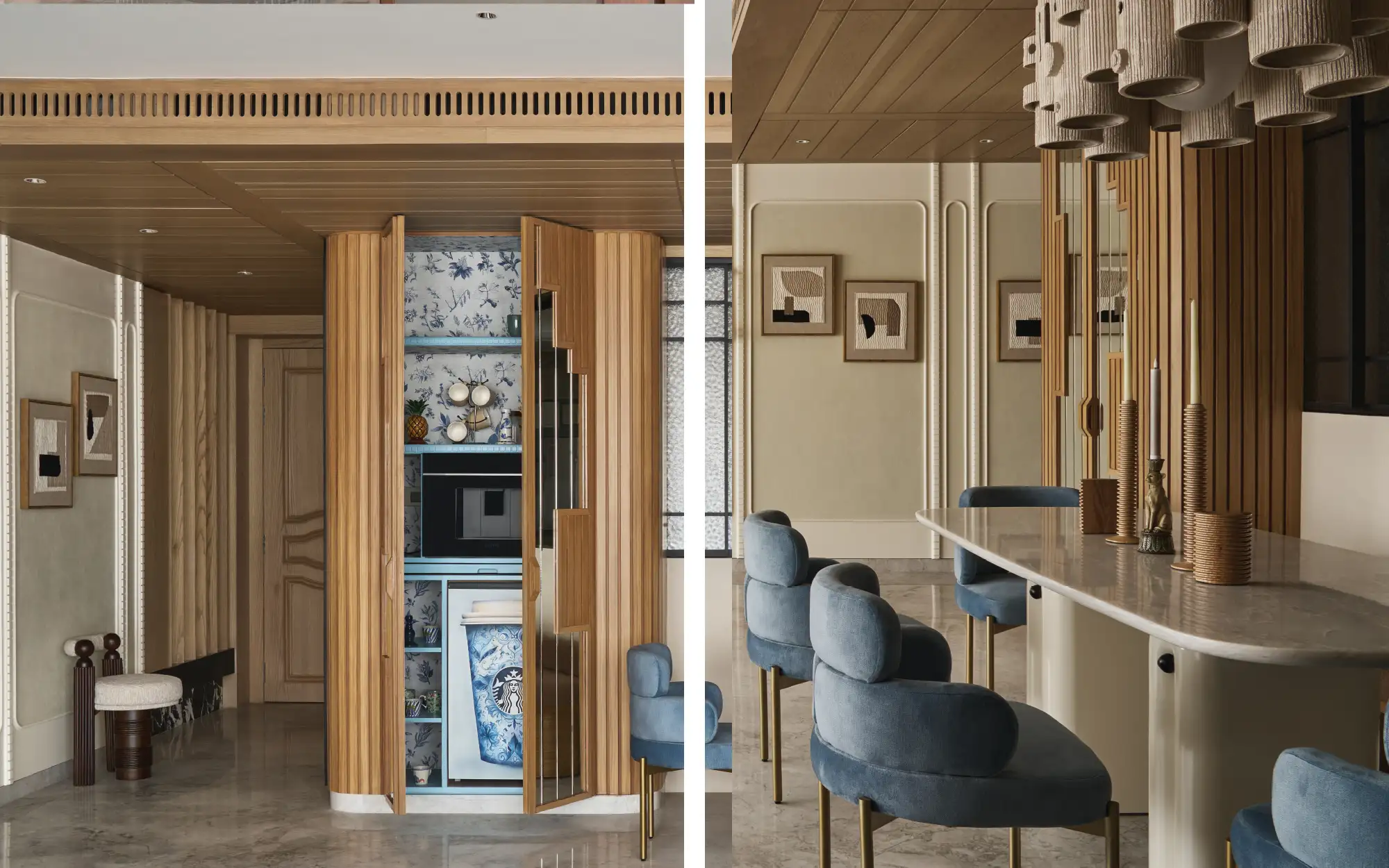 pull out home bar design